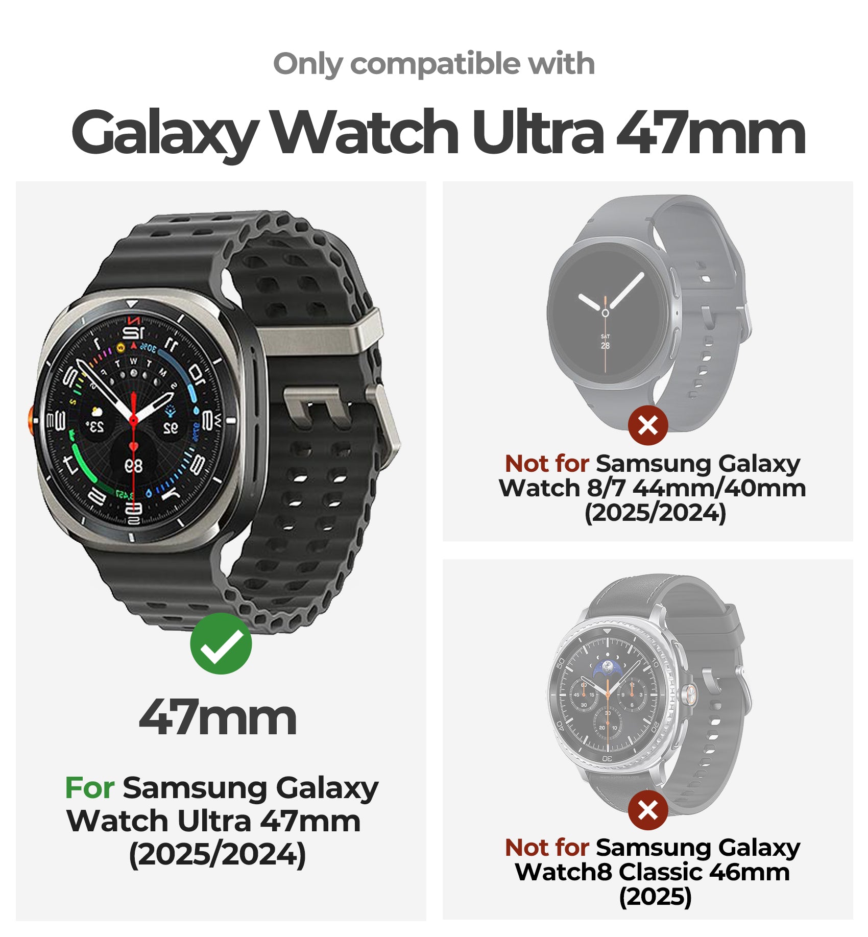 Dexnor Case for Samsung Galaxy Watch Ultra 47mm 2025 Durable Shockproof TPU Bumper Cover for Outdoor Adventure