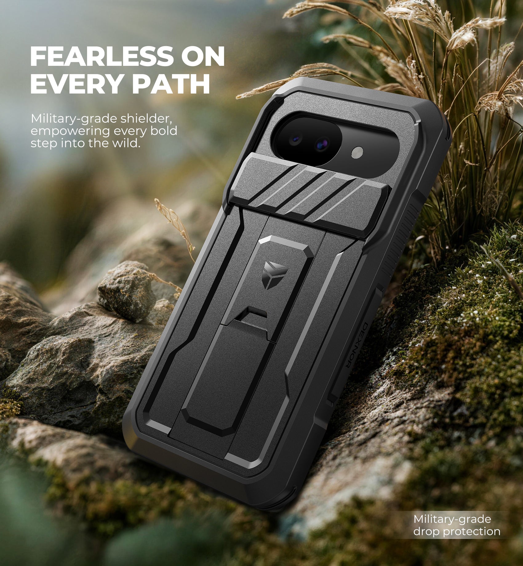 Dexnor Case for Google Pixel 10a with Slide Camera Cover 2 Front Frames Built-in Screen Protector Kickstand Full-body Shockproof Protective Cover Heavy-duty Rugged Bumper