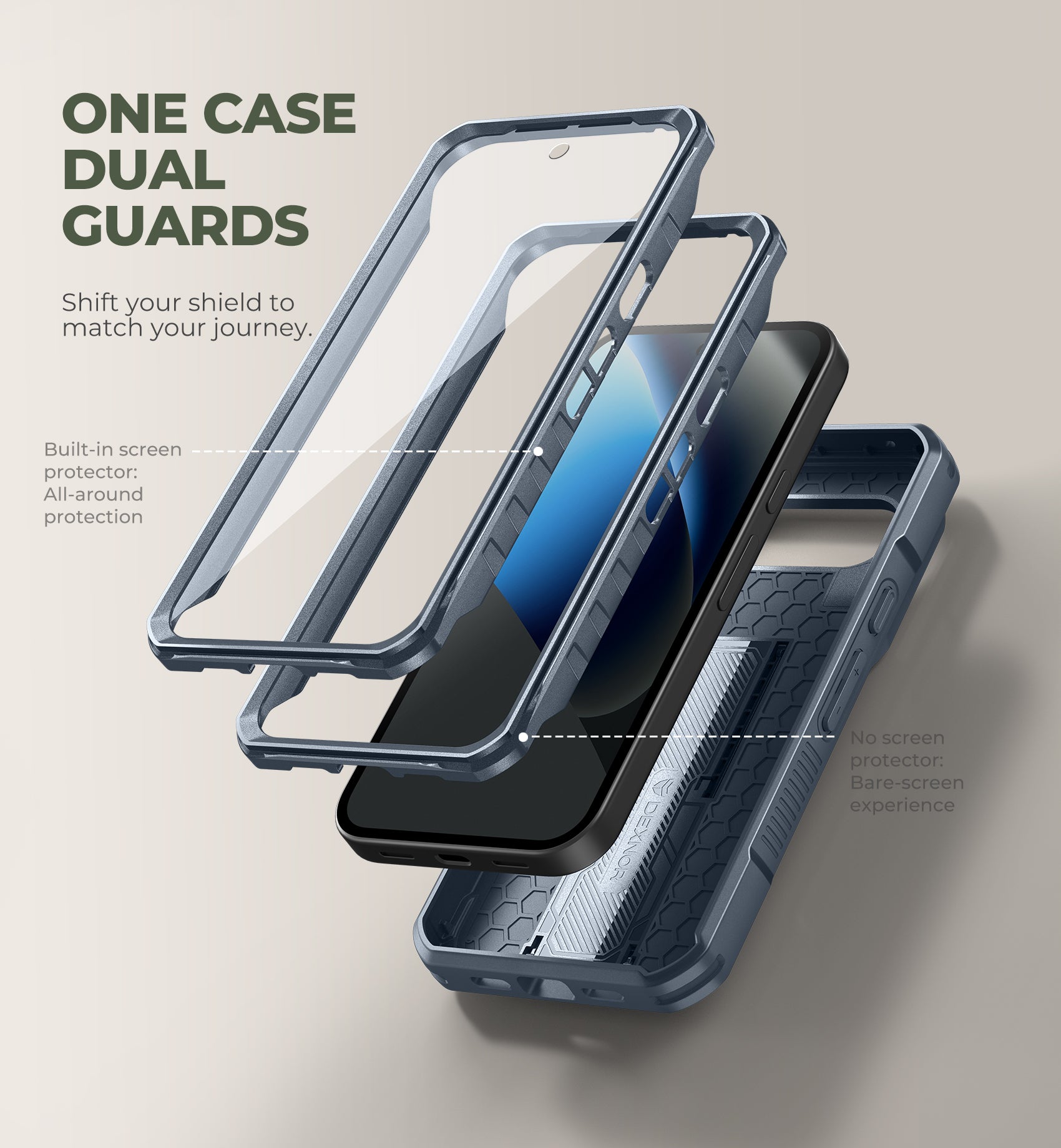 Dexnor Case for Google Pixel 10a with Slide Camera Cover 2 Front Frames Built-in Screen Protector Kickstand Full-body Shockproof Protective Cover Heavy-duty Rugged Bumper