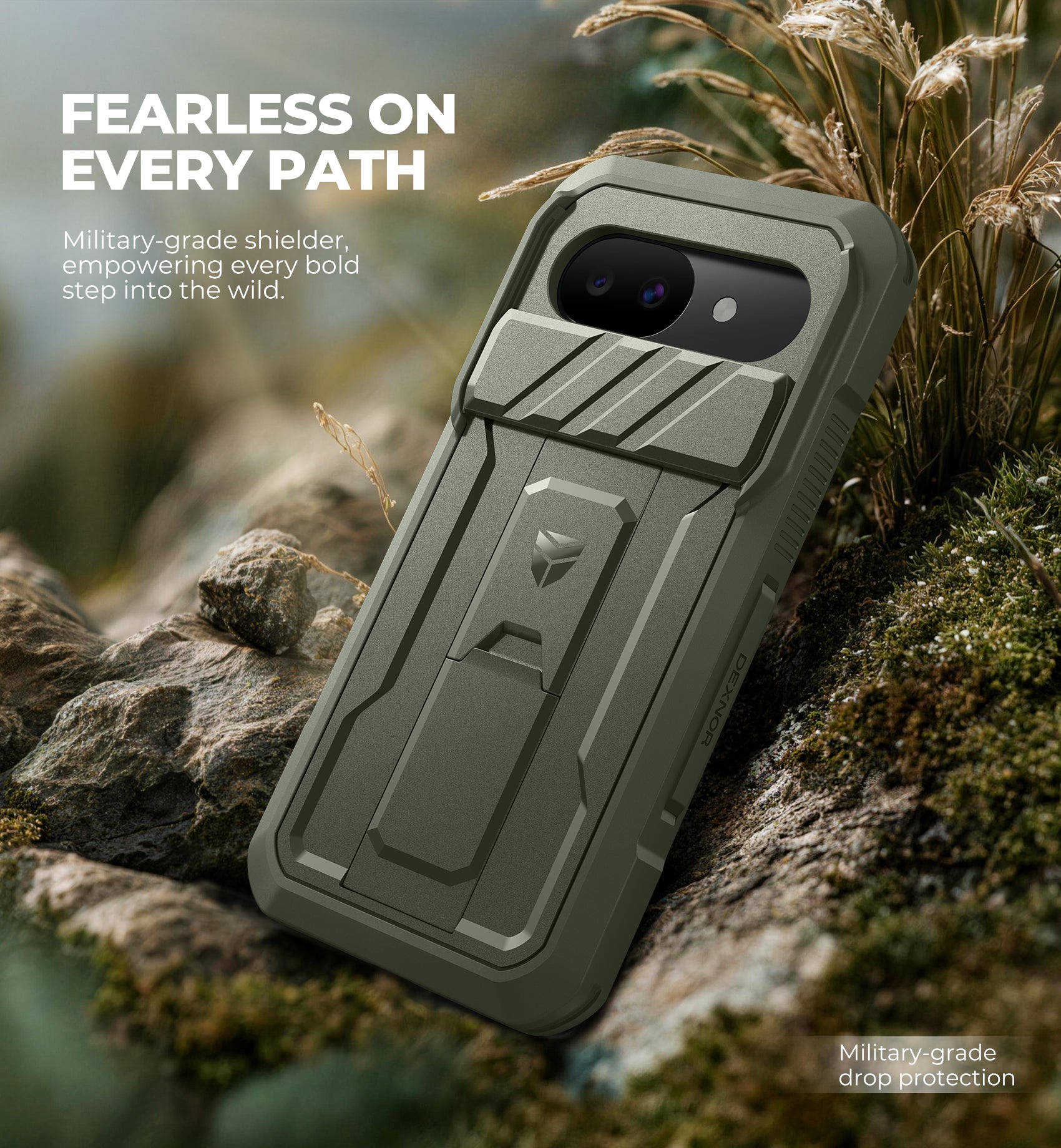 Dexnor Case for Google Pixel 10a with Slide Camera Cover 2 Front Frames Built-in Screen Protector Kickstand Full-body Shockproof Protective Cover Heavy-duty Rugged Bumper