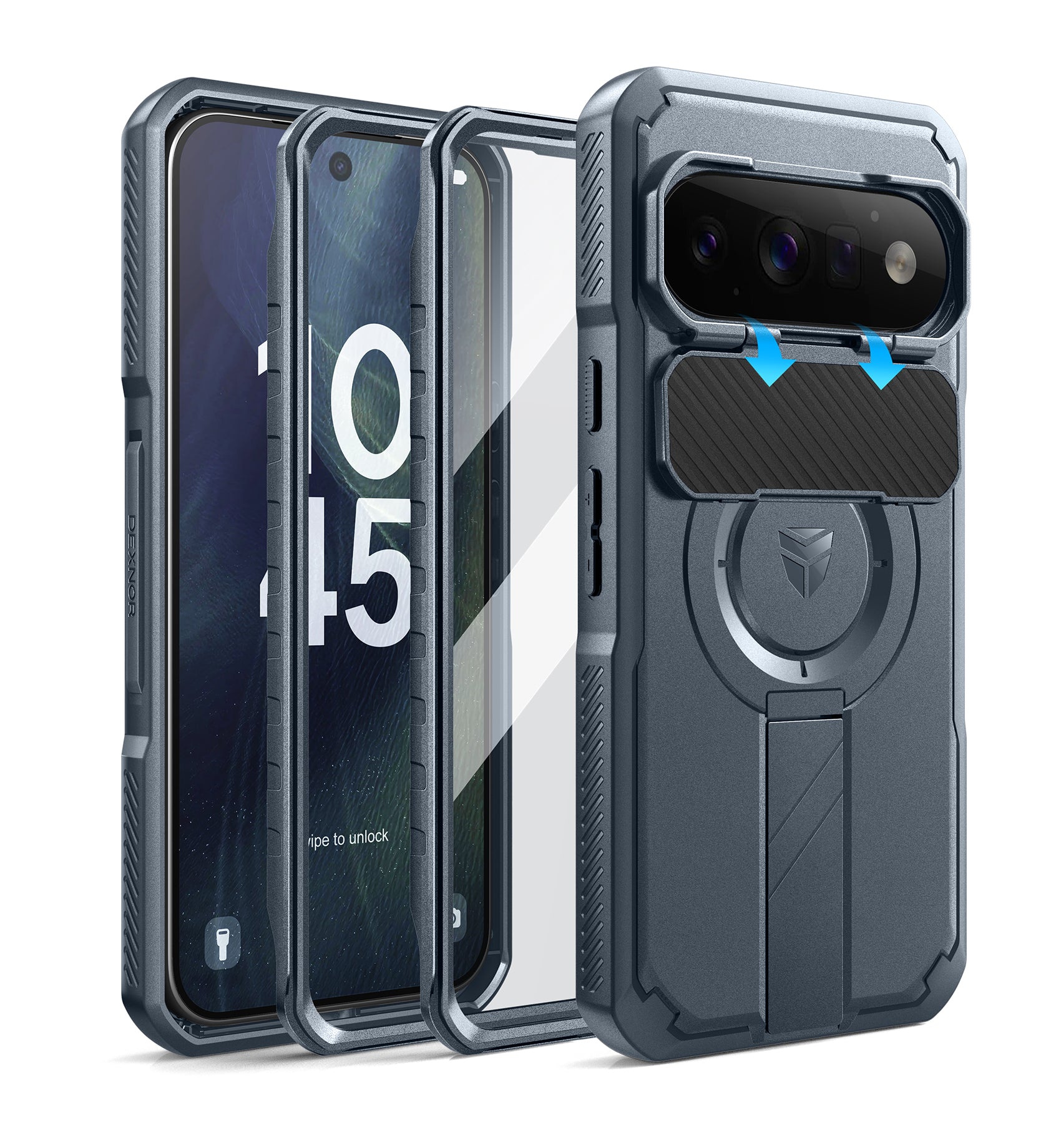 Dexnor Case for Google Pixel 11 Pro XL with Camera Cover Kickstand Screen Protector 2 Front Frames Compatible with MagSafe Rugged Shockproof Bumper Cases Magnetic Cover 2026