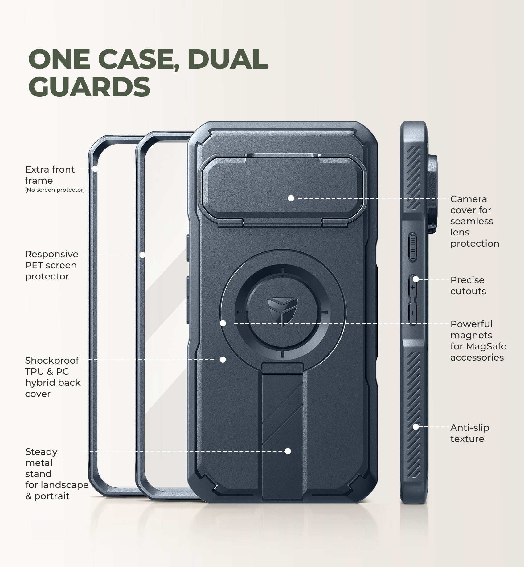 Dexnor Case for Google Pixel 11 Pro XL with Camera Cover Kickstand Screen Protector 2 Front Frames Compatible with MagSafe Rugged Shockproof Bumper Cases Magnetic Cover 2026