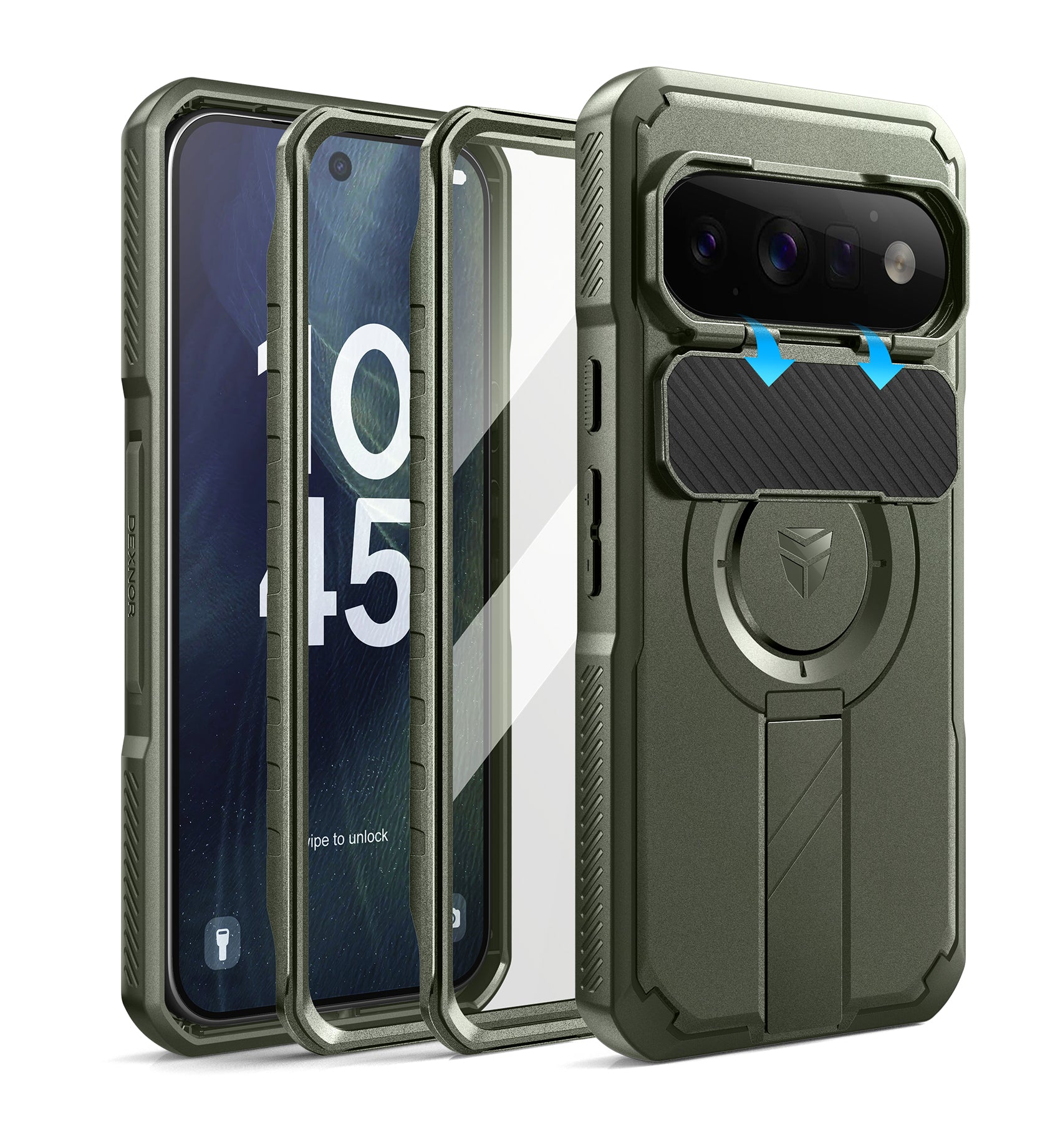Dexnor Case for Google Pixel 11 Pro XL with Camera Cover Kickstand Screen Protector 2 Front Frames Compatible with MagSafe Rugged Shockproof Bumper Cases Magnetic Cover 2026