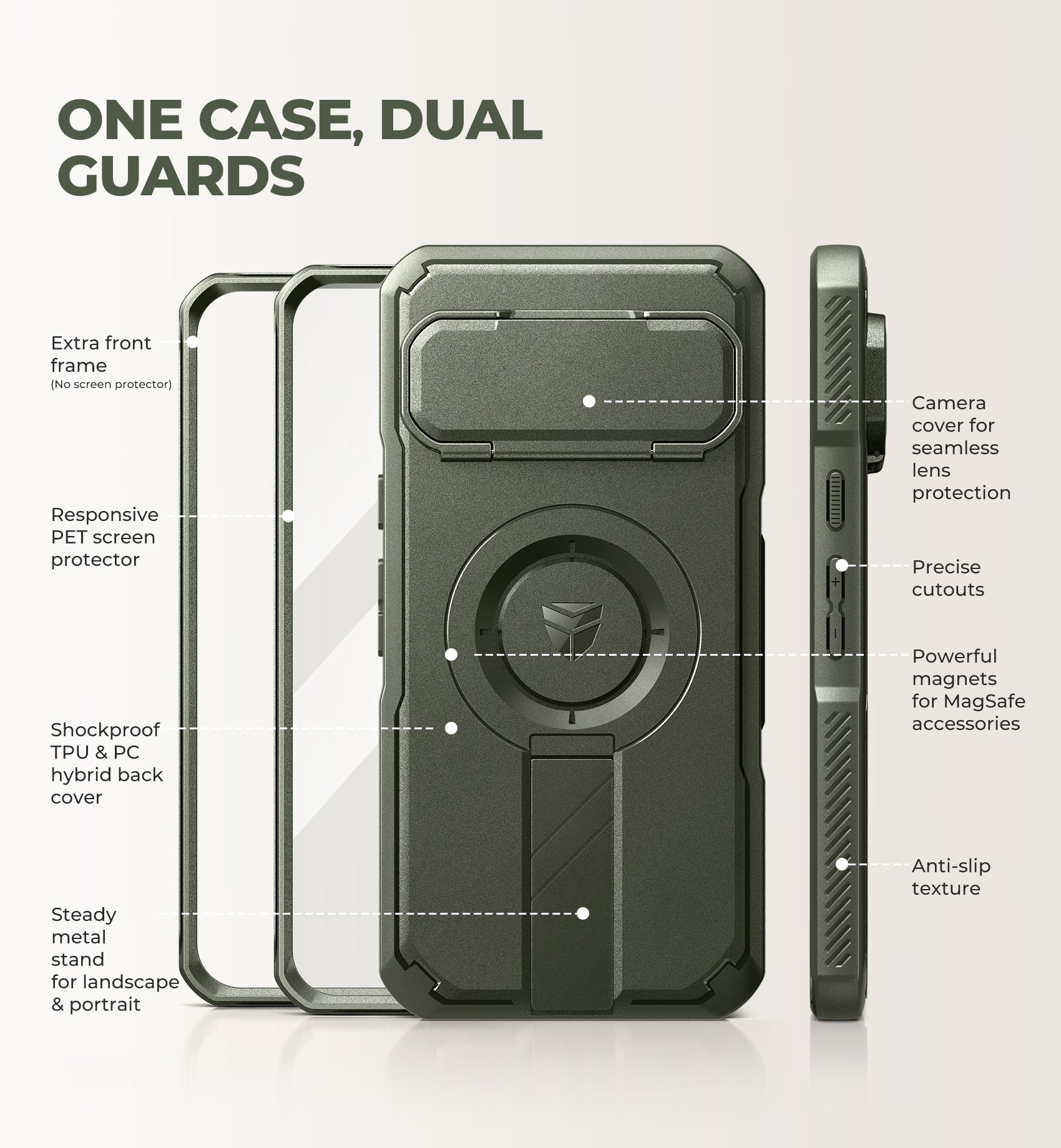 Dexnor Case for Google Pixel 11 Pro XL with Camera Cover Kickstand Screen Protector 2 Front Frames Compatible with MagSafe Rugged Shockproof Bumper Cases Magnetic Cover 2026