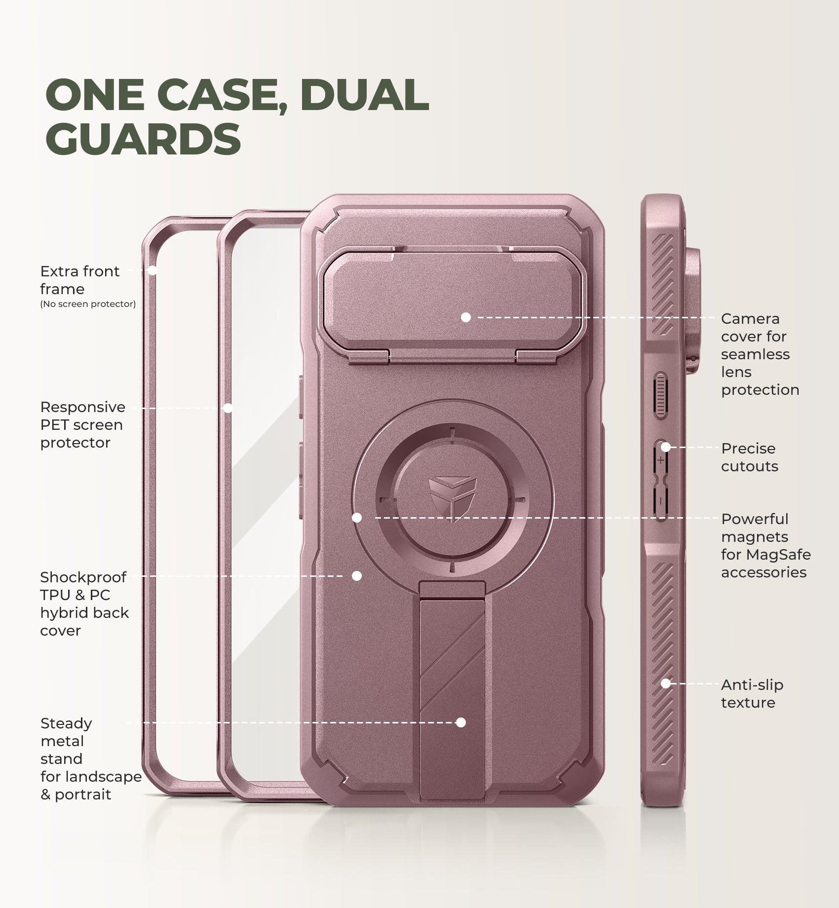 Dexnor Case for Google Pixel 11 Pro XL with Camera Cover Kickstand Screen Protector 2 Front Frames Compatible with MagSafe Rugged Shockproof Bumper Cases Magnetic Cover 2026