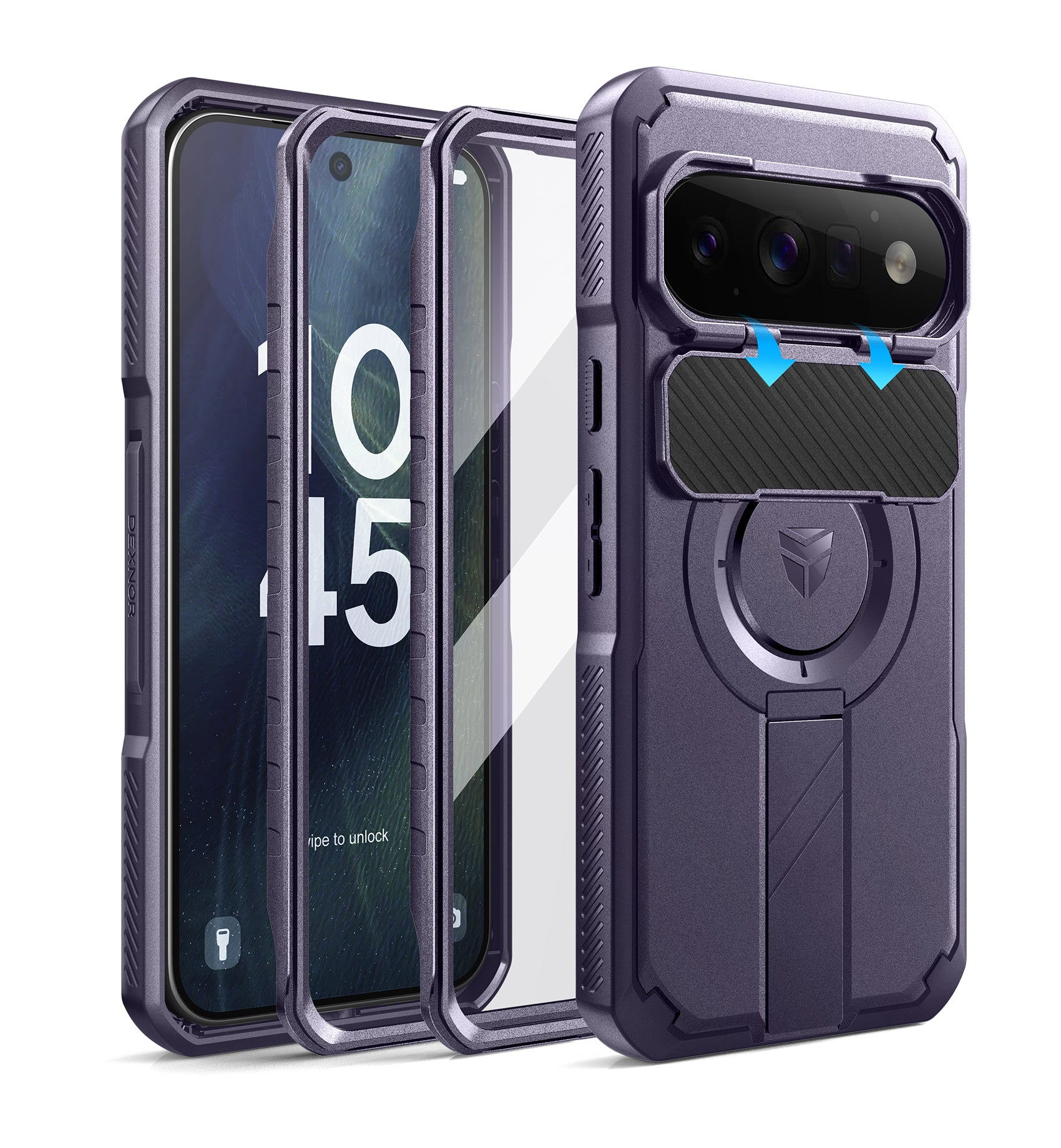 Dexnor Case for Google Pixel 11 Pro XL with Camera Cover Kickstand Screen Protector 2 Front Frames Compatible with MagSafe Rugged Shockproof Bumper Cases Magnetic Cover 2026