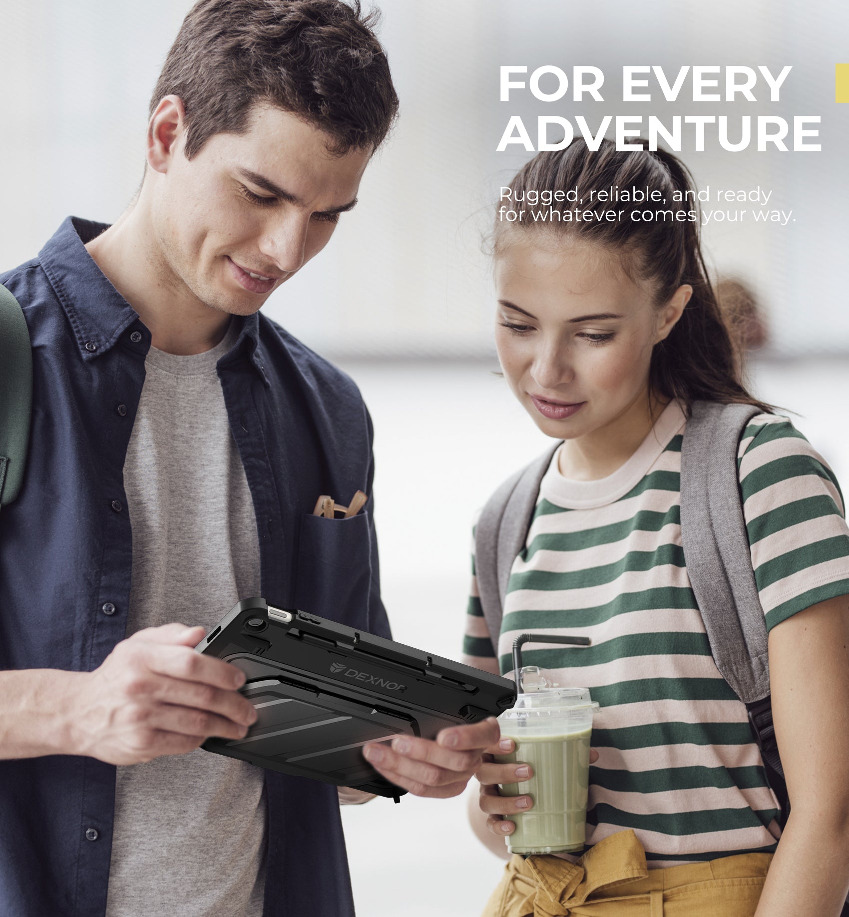 Dexnor Case for Google Pixel Tablet 11 Inch 2023 Release Built-in PET Screen Protector & Multi-Angle Kickstand Heavy Duty Shockproof Full Body Cover Black