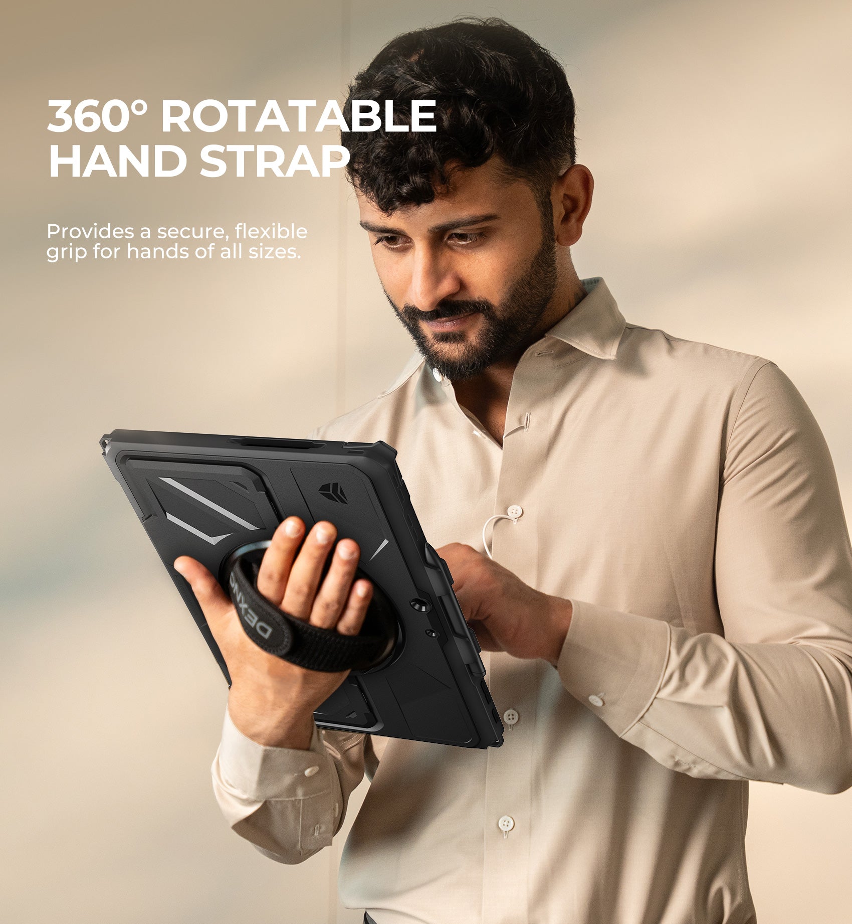 Dexnor Case for Microsoft Surface Pro 11 13 inch 2024 Rugged Protective with 360° Rotating Hand Strap Large Stand Pen Holder Shockproof Full-Body Cover