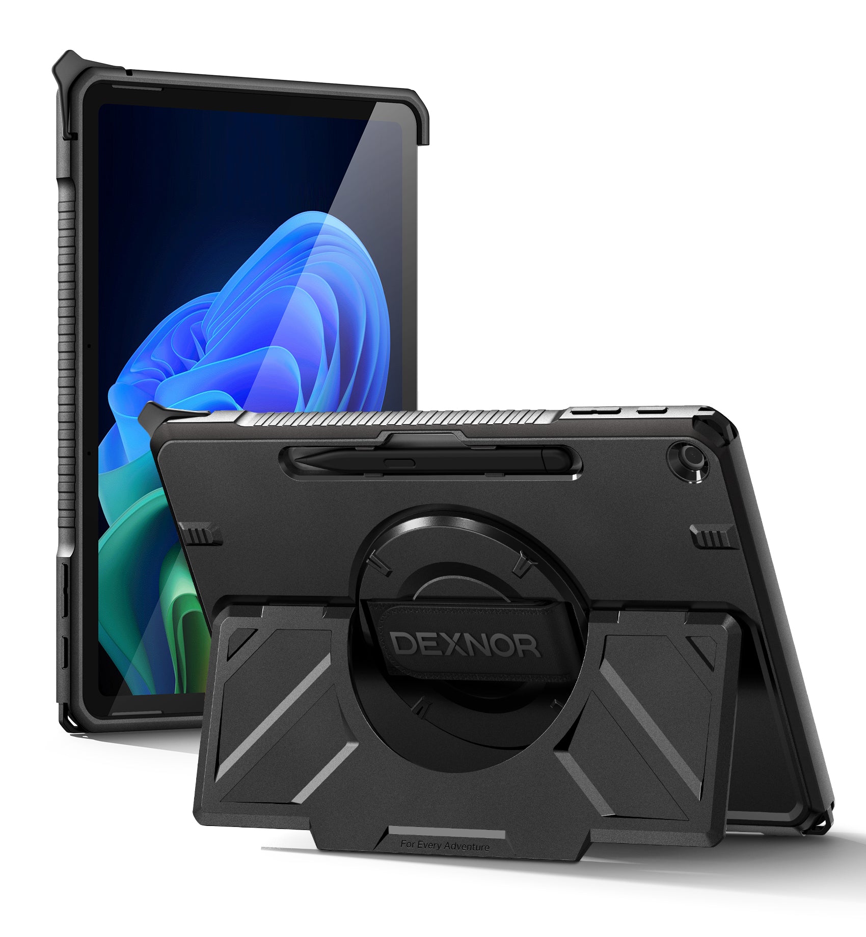 Dexnor Case for Microsoft Surface Pro 12 inch 2025 Rugged Protective Cover with 360° Rotating Hand Strap Large Stand Pen Holder Shockproof Full-Body Cover