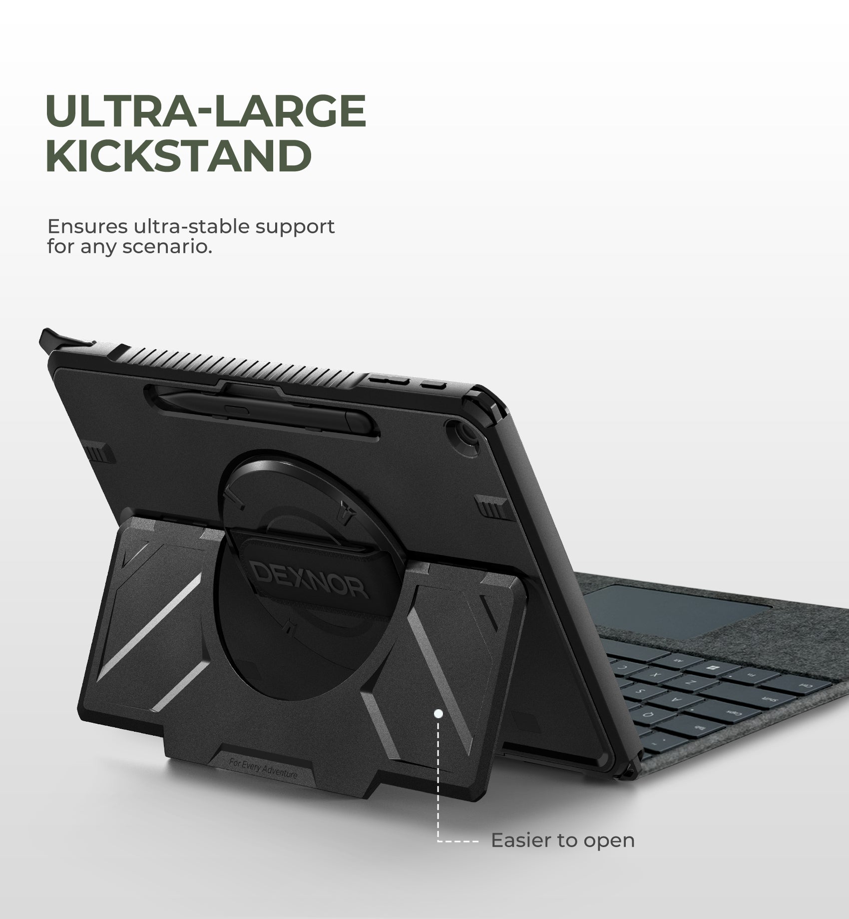 Dexnor Case for Microsoft Surface Pro 12 inch 2025 Rugged Protective Cover with 360° Rotating Hand Strap Large Stand Pen Holder Shockproof Full-Body Cover
