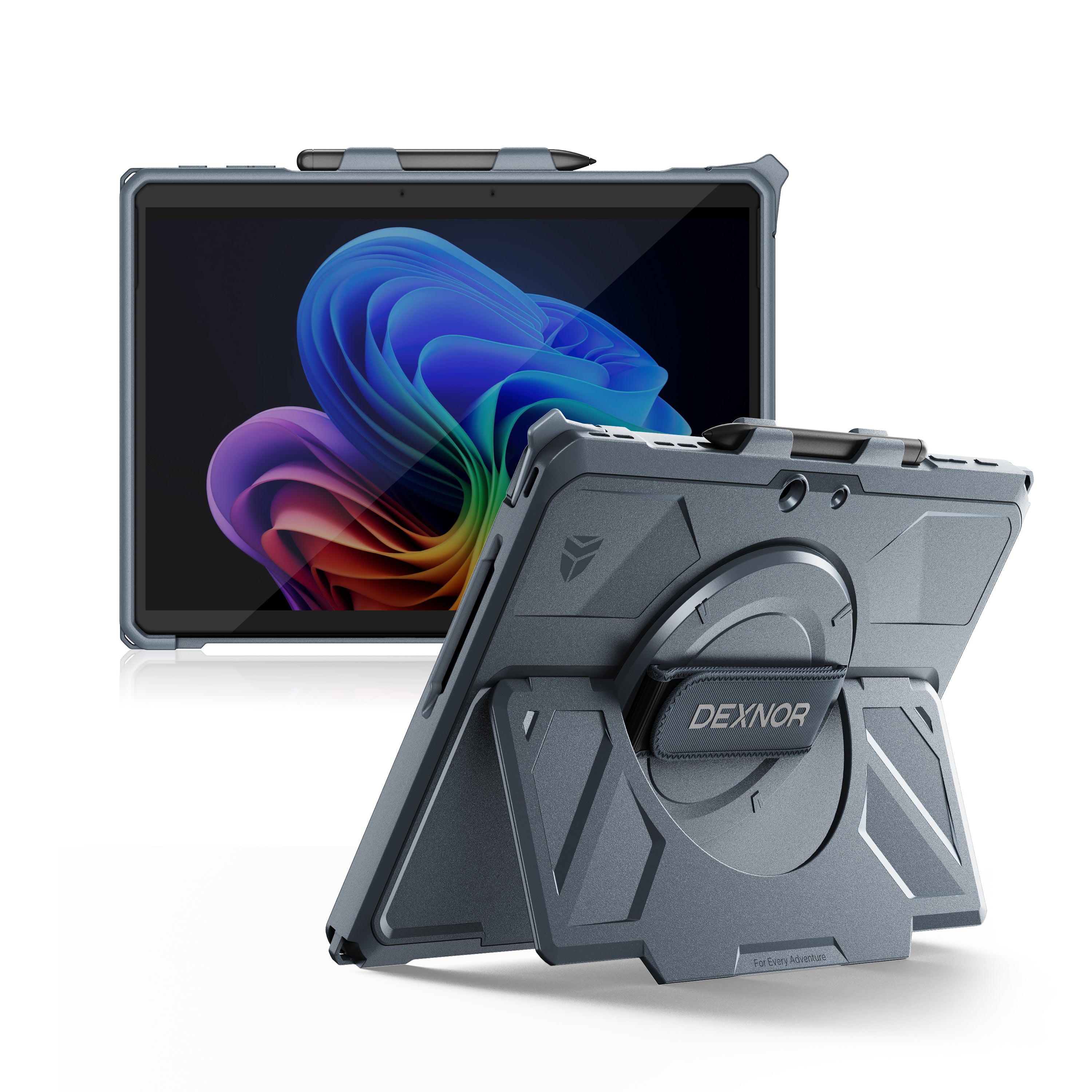 Dexnor Case for Microsoft Surface Pro 9 13 inch 2022 Rugged Protective with 360° Rotating Hand Strap Large Stand Pen Holder Shockproof Full-Body Cover