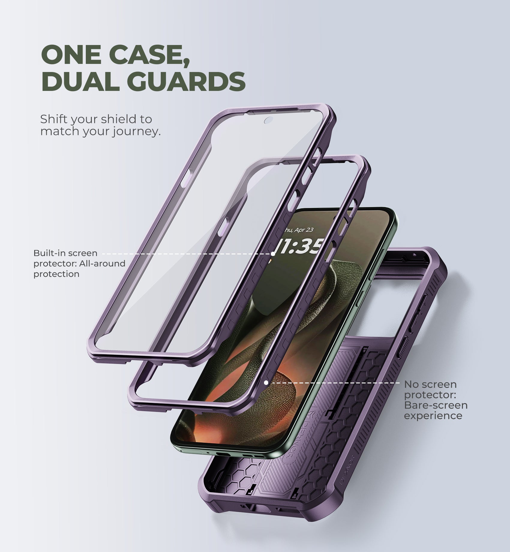 Dexnor Case for Motorola Moto Edge 2026 2 Front Frame Built-in Magnetic Slide Camera Cover Kickstand Heavy Duty Protection Shockproof Phone Cover Screen Protector 6.3 inch