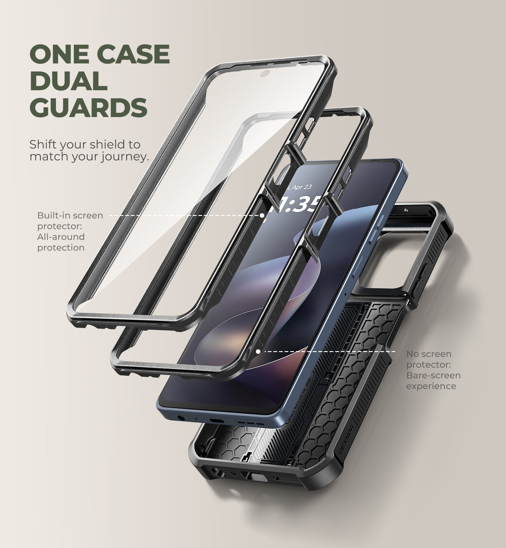 Dexnor Case for Motorola Moto G Power 5G 2025 2 Front Frame Built-in Magnetic Slide Camera Cover Kickstand Heavy Duty Shockproof Phone Cover with Screen Protector