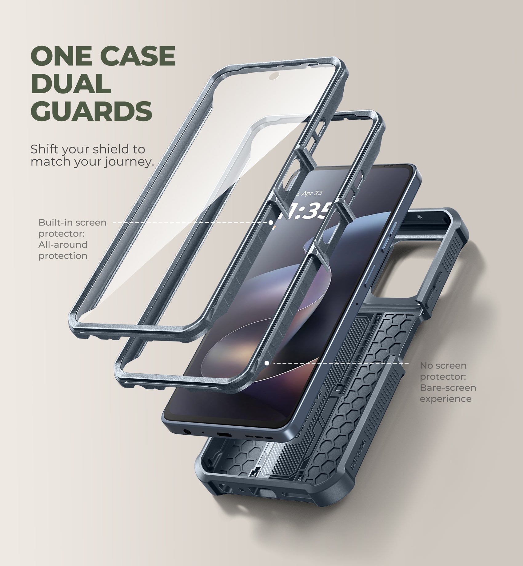 Dexnor Case for Motorola Moto G Power 5G 2025 2 Front Frame Built-in Magnetic Slide Camera Cover Kickstand Heavy Duty Shockproof Phone Cover with Screen Protector