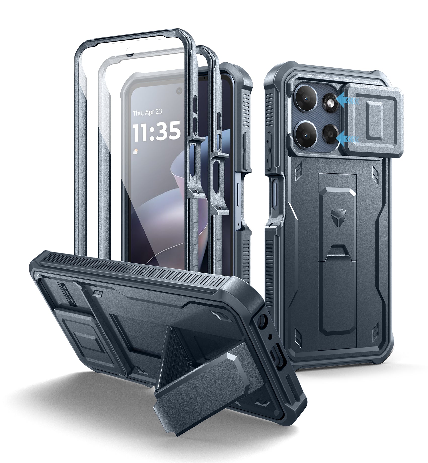 Dexnor Case for Motorola Moto G Power 5G 2026 2 Front Frame Built-in Magnetic Slide Camera Cover Kickstand Heavy Duty Shockproof Phone Cover with Screen Protector