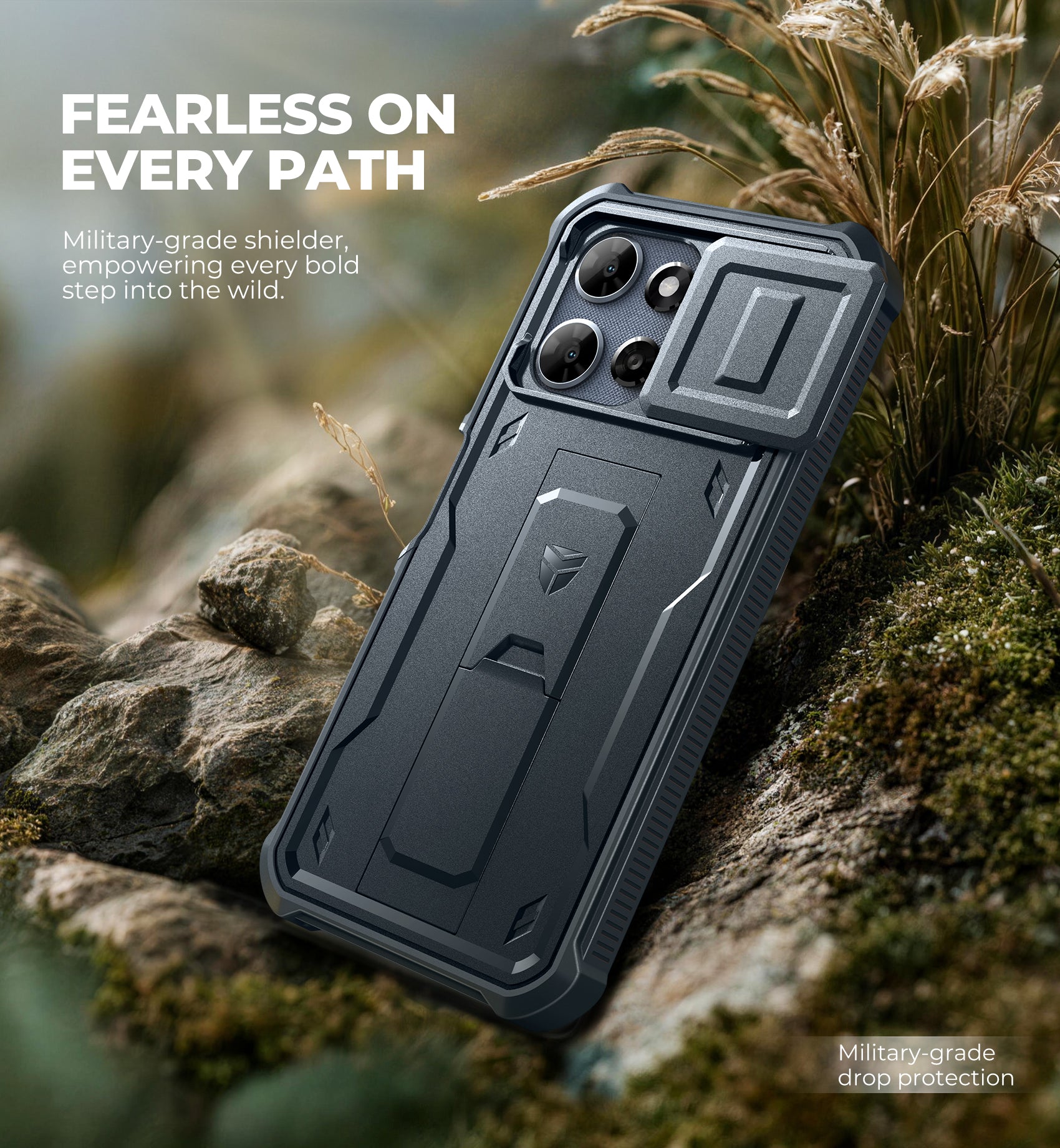 Dexnor Case for Motorola Moto G Power 5G 2026 2 Front Frame Built-in Magnetic Slide Camera Cover Kickstand Heavy Duty Shockproof Phone Cover with Screen Protector