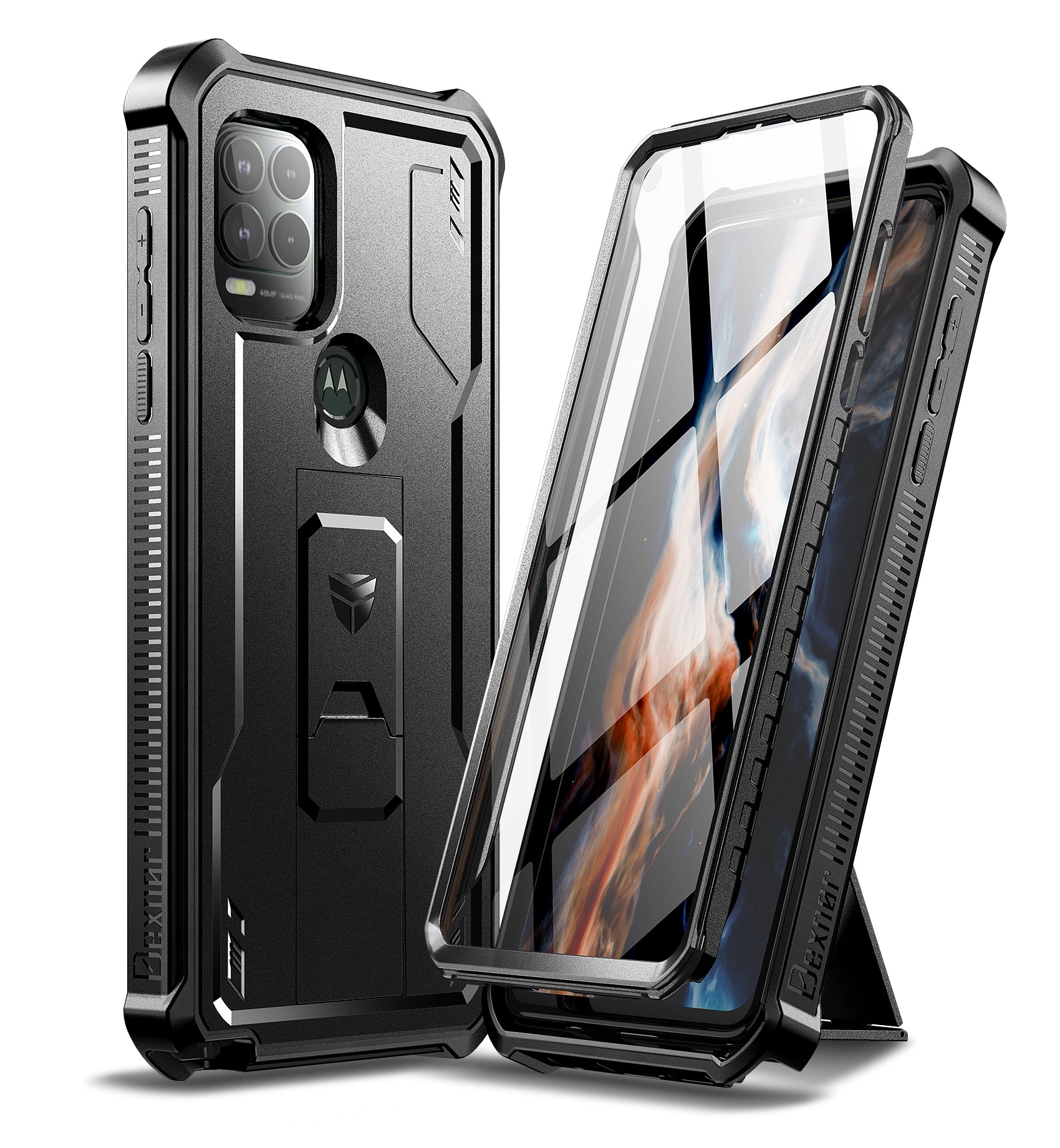 Dexnor Case for Motorola Moto G Stylus 5G 2021 Built in Screen Protector and Kickstand Heavy Duty Military Grade Protection Shockproof Protective Cover