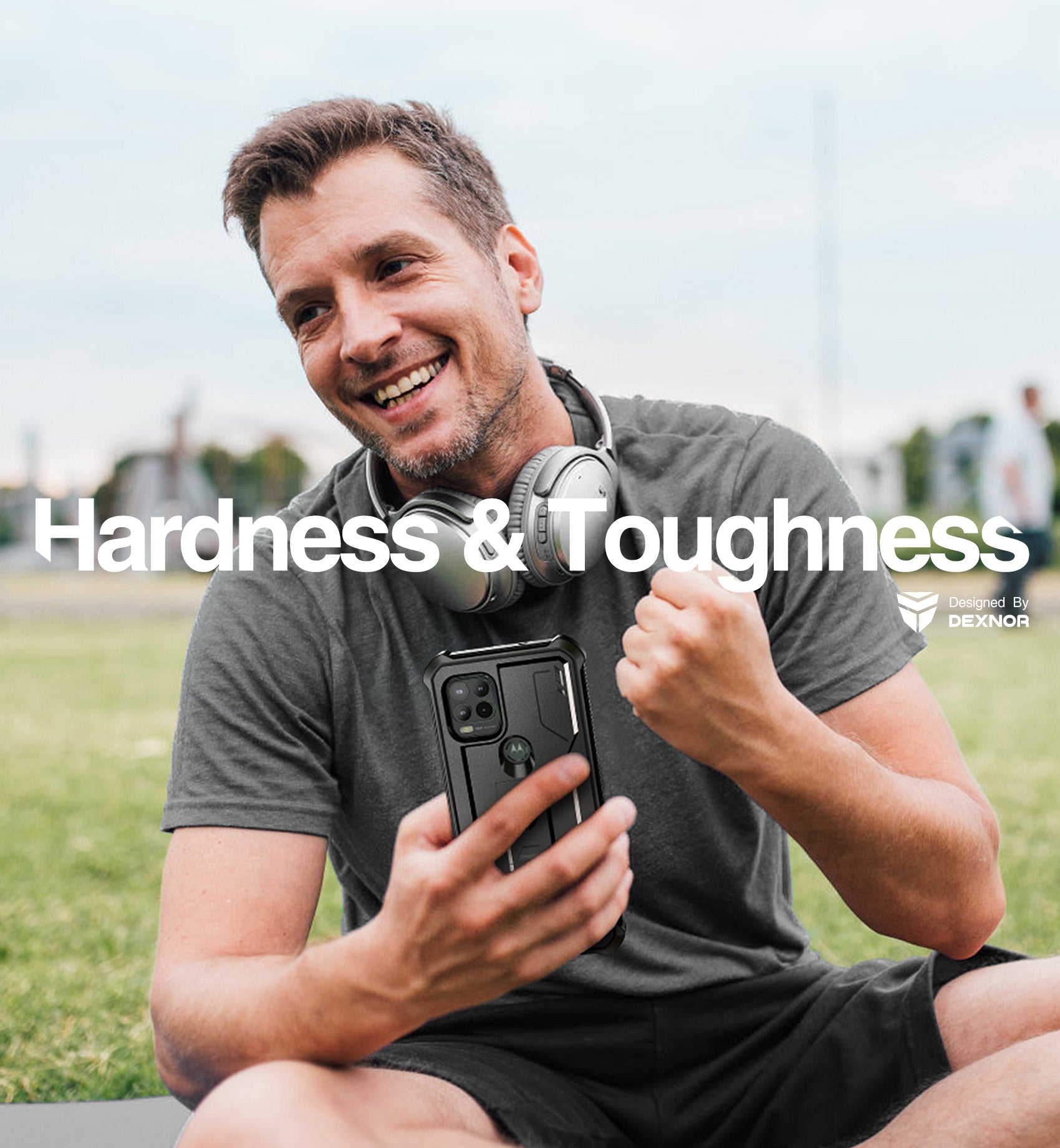 Dexnor Case for Motorola Moto G Stylus 5G 2021 Built in Screen Protector and Kickstand Heavy Duty Military Grade Protection Shockproof Protective Cover