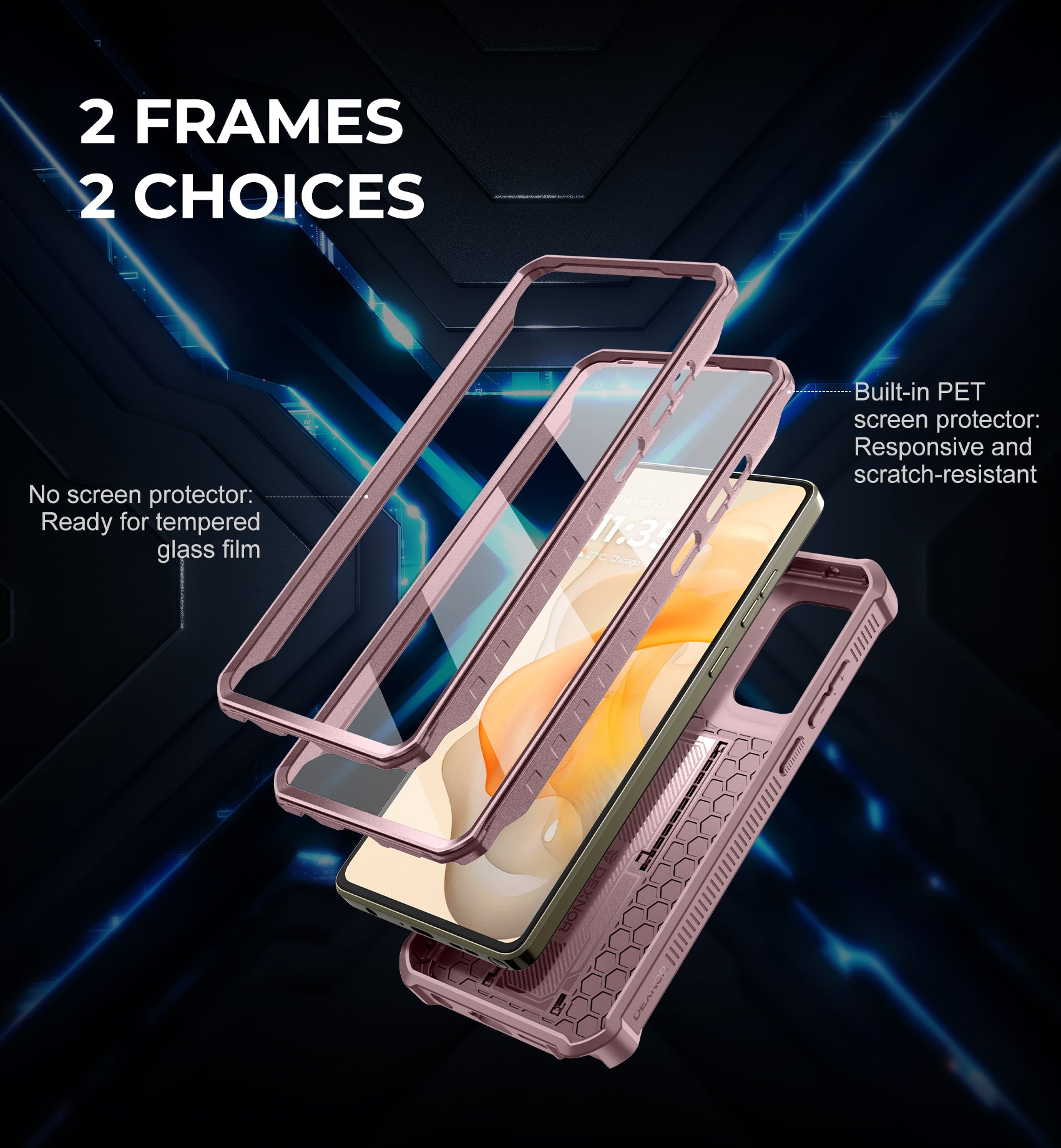 Dexnor Case for Motorola Moto G Stylus 5G 2024 Not Fit Moto G 5G 2024 Bulit-in Slide Camera Cover 2 Front Frame Heavy Duty Protection Cover with Screen Protector Kickstand 6.7 inch