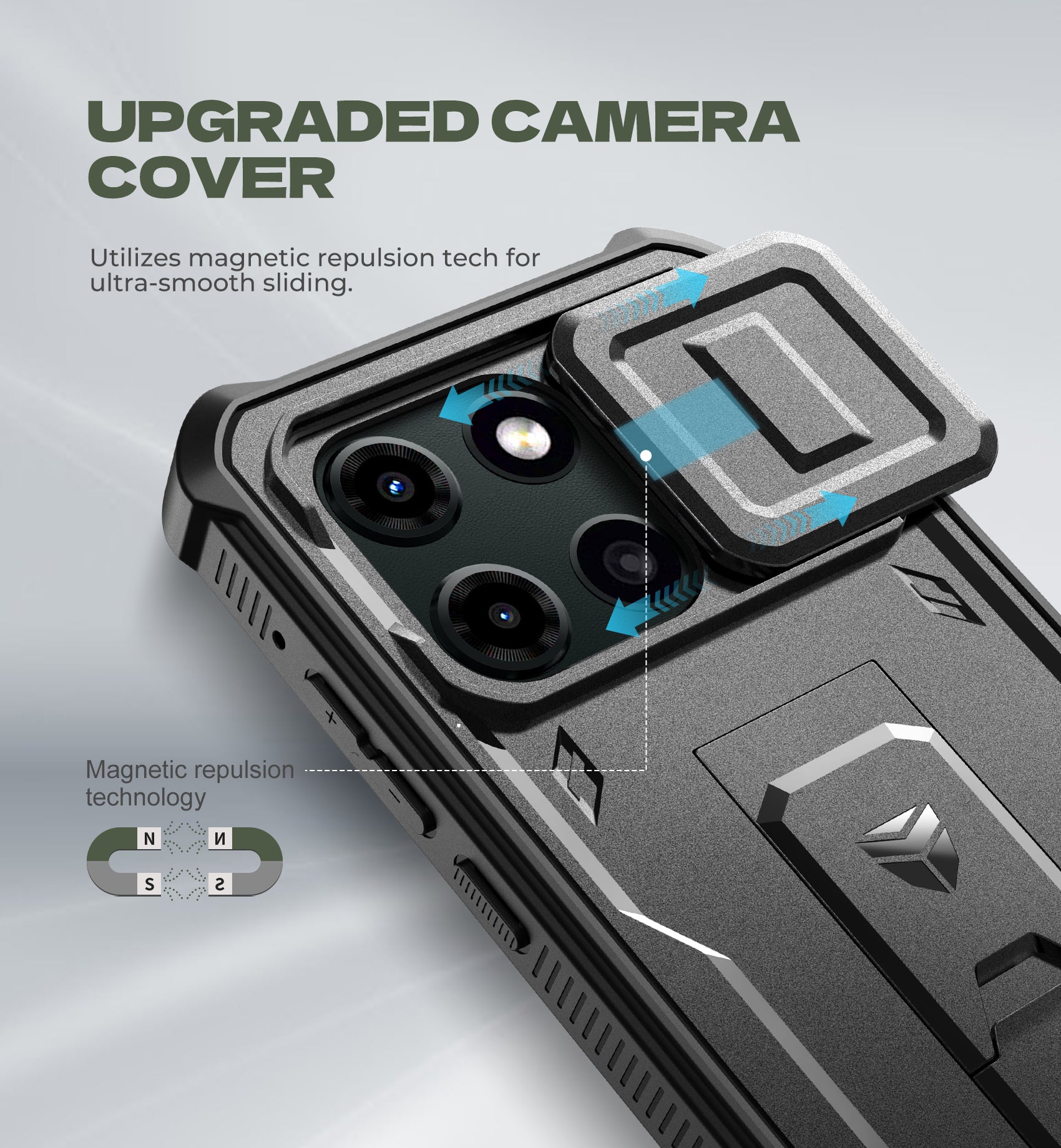 Dexnor Case for Motorola Moto G-Stylus-5G 2026 2 Front Frame Built-in Magnetic Slide Camera Cover Heavy Duty Protection Shockproof Cover with Screen Protector Kickstand 6.7 inch