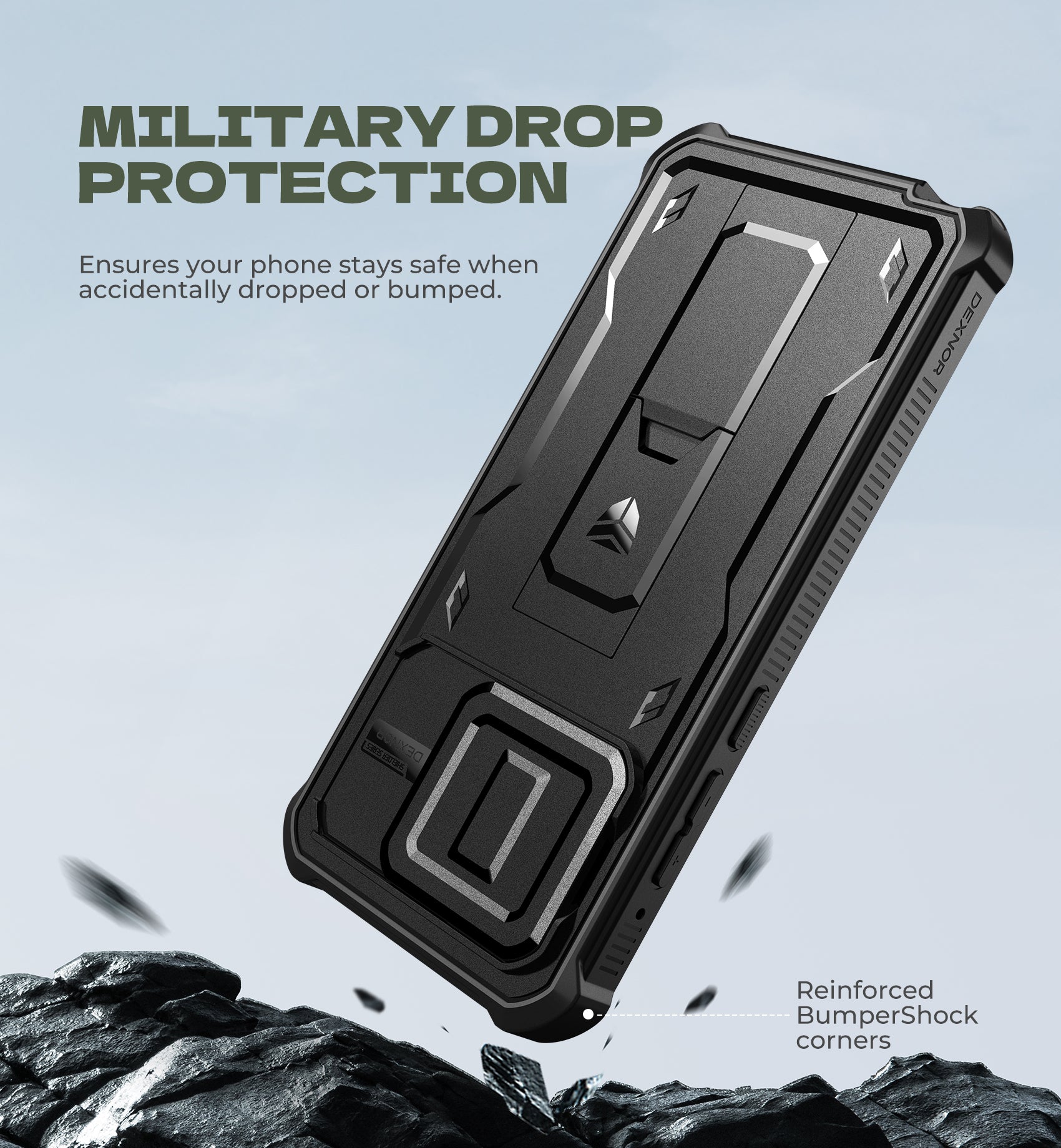 Dexnor Case for Motorola Moto G-Stylus-5G 2026 2 Front Frame Built-in Magnetic Slide Camera Cover Heavy Duty Protection Shockproof Cover with Screen Protector Kickstand 6.7 inch