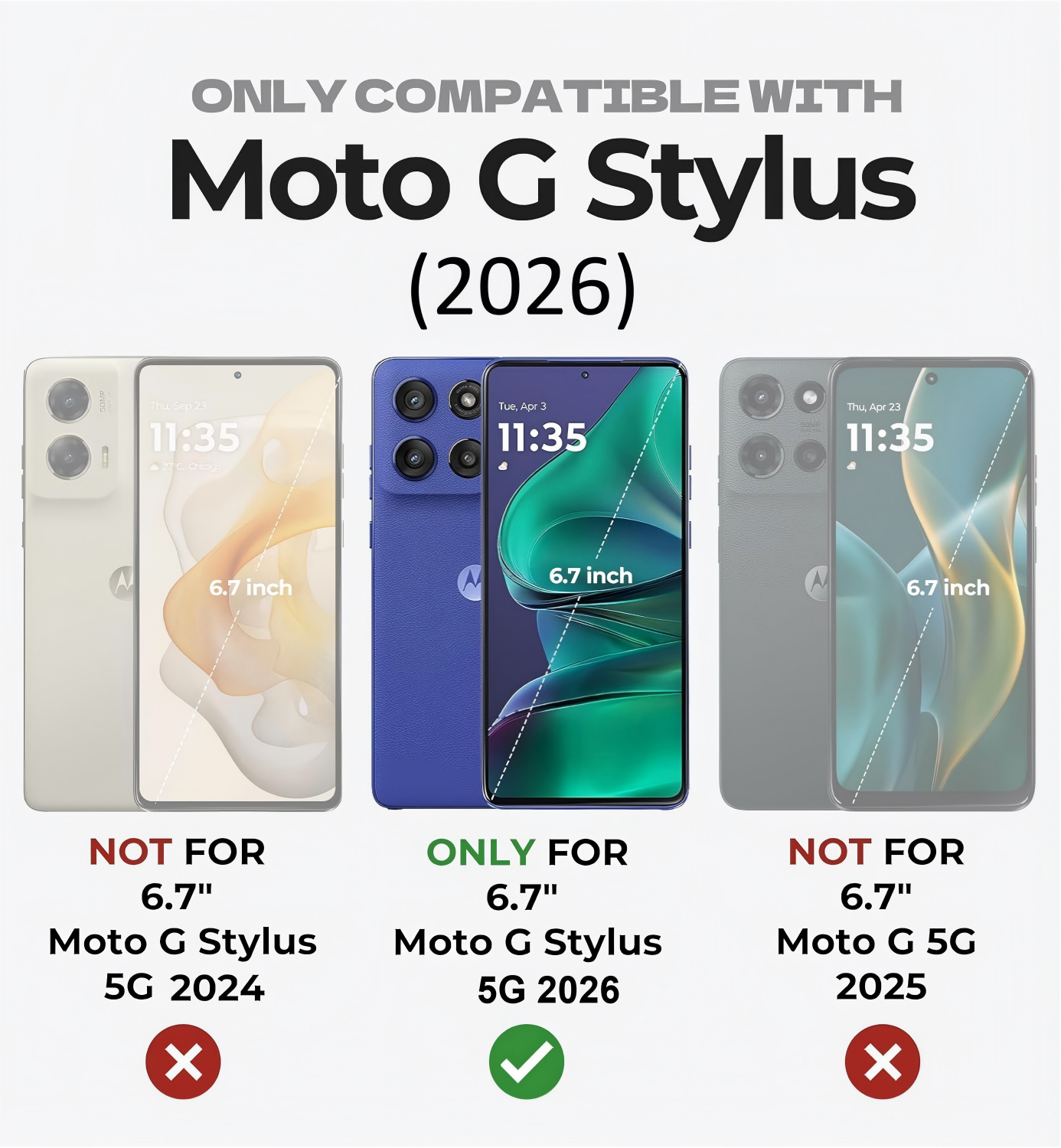Dexnor Case for Motorola Moto G-Stylus-5G 2026 2 Front Frame Built-in Magnetic Slide Camera Cover Heavy Duty Protection Shockproof Cover with Screen Protector Kickstand 6.7 inch