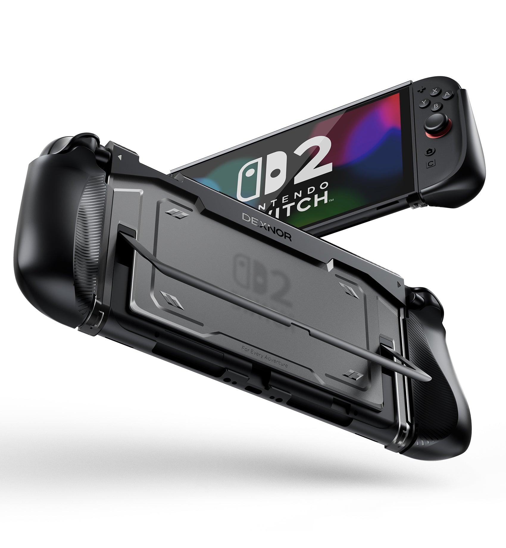Dexnor Case for Nintendo Switch 2nd Gen 2025 Ultra-light Shockproof Dockable Cover with Non-slip Ergonomic Grip Supports Stand Use