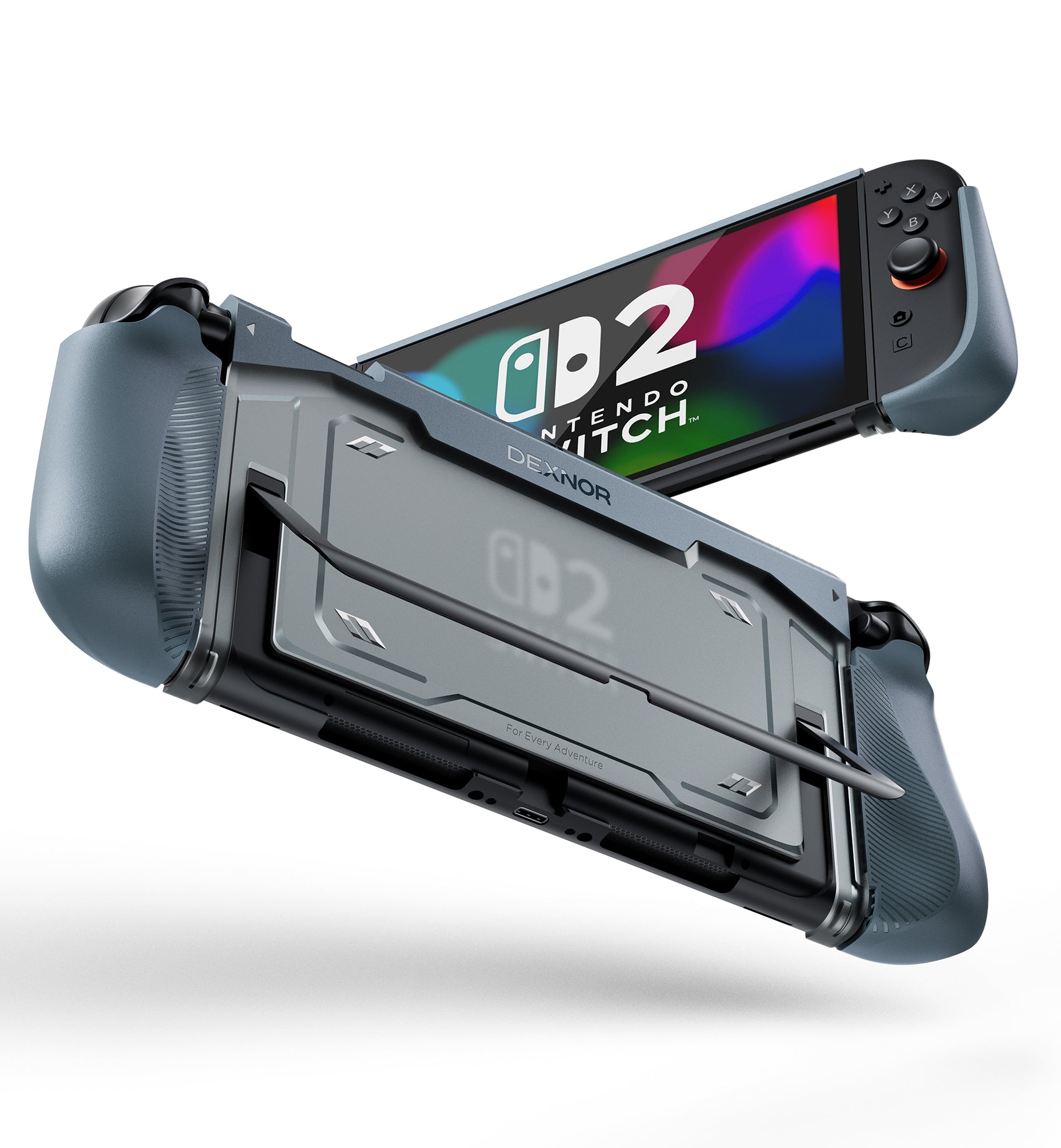 Dexnor Case for Nintendo Switch 2nd Gen 2025 Ultra-light Shockproof Dockable Cover with Non-slip Ergonomic Grip Supports Stand Use