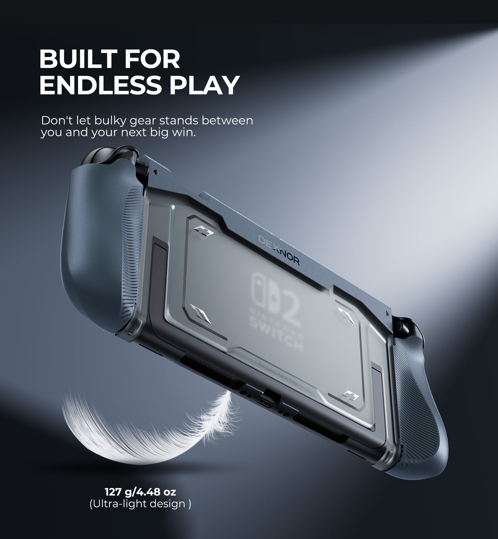 Dexnor Case for Nintendo Switch 2nd Gen 2025 Ultra-light Shockproof Dockable Cover with Non-slip Ergonomic Grip Supports Stand Use