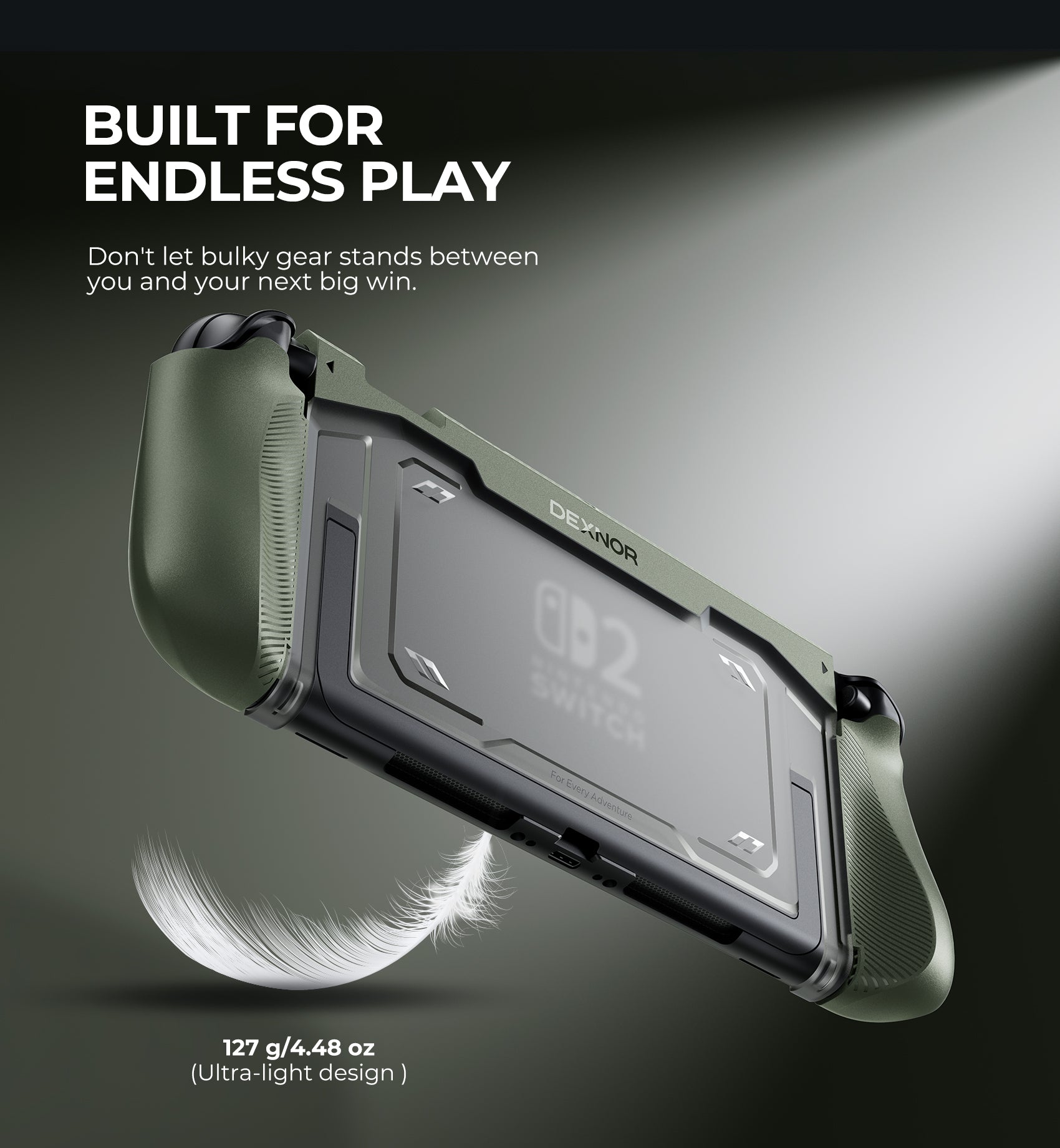 Dexnor Case for Nintendo Switch 2nd Gen 2025 Ultra-light Shockproof Dockable Cover with Non-slip Ergonomic Grip Supports Stand Use