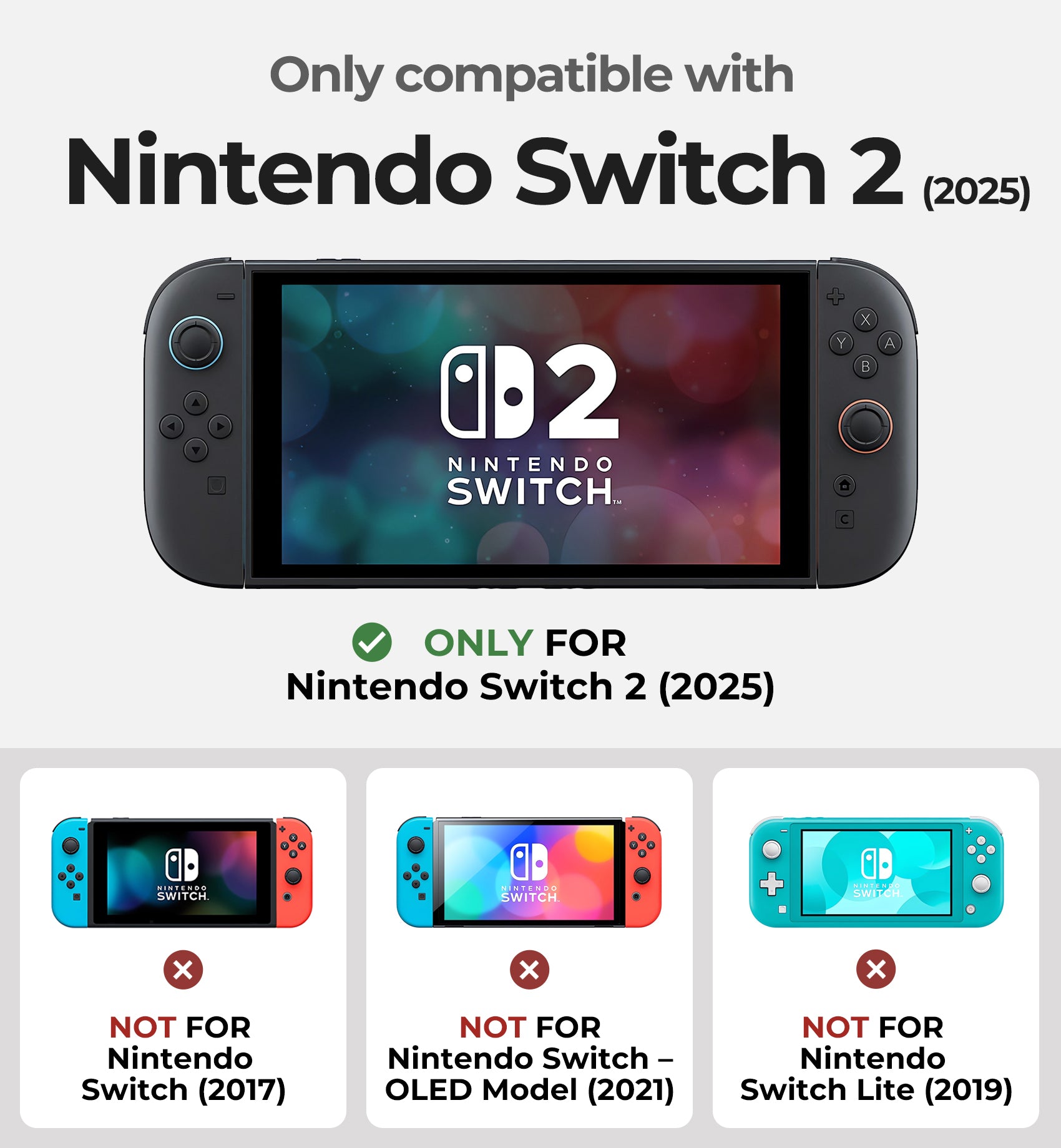 Dexnor Case for Nintendo Switch 2 2025 Dockable Cover with Flip Stand Detachable Magnetic Card Holder 3 Games 2 SD Card Storage Ergonomic Grip Quick-Release Joy-Con Design