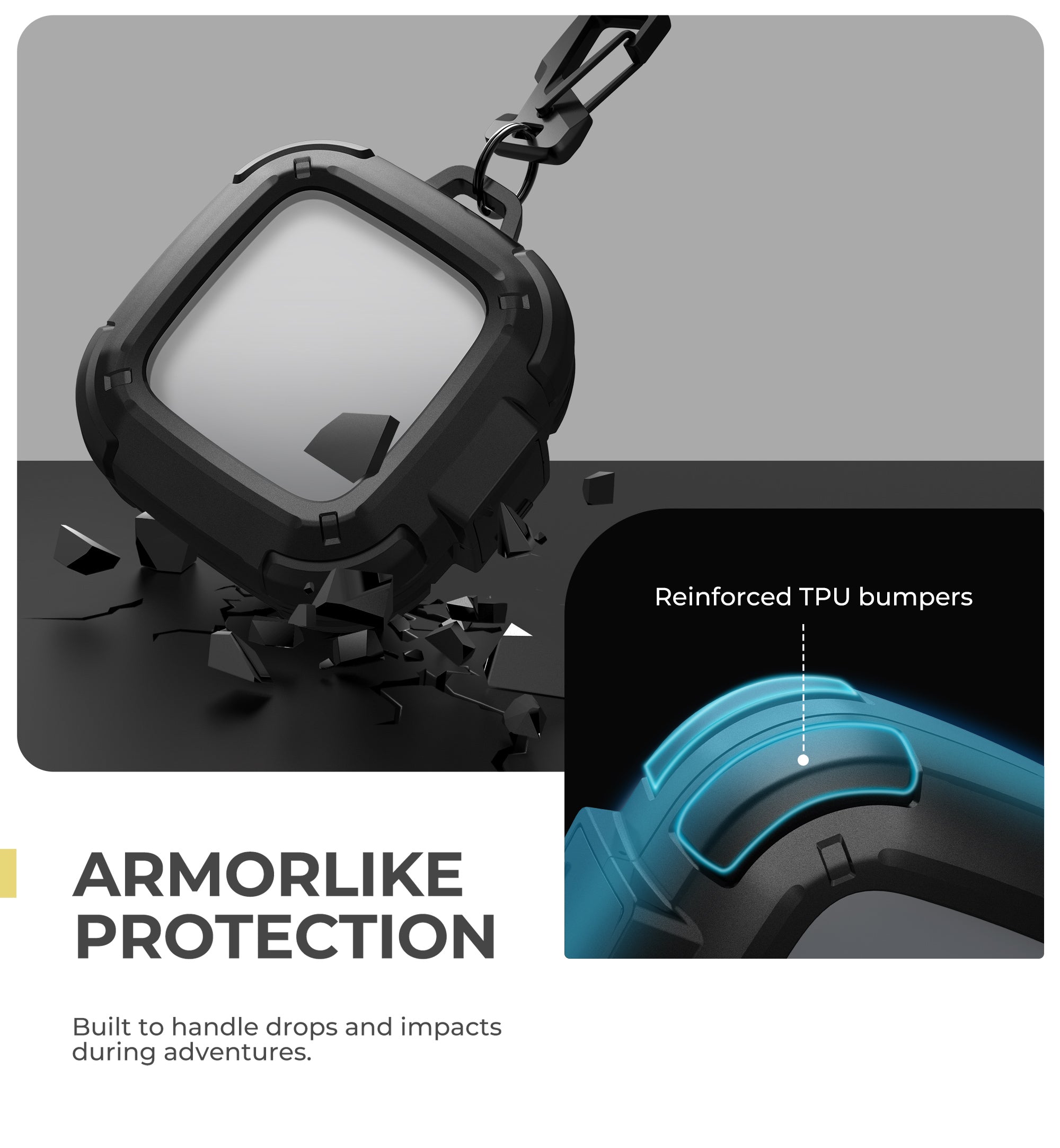 Dexnor Case for SHOKZ OpenFit Air with Drop-Proof Lock hockproof Rugged Bumper Cases Protective Cover with Carabiner Keyring leaner Kit