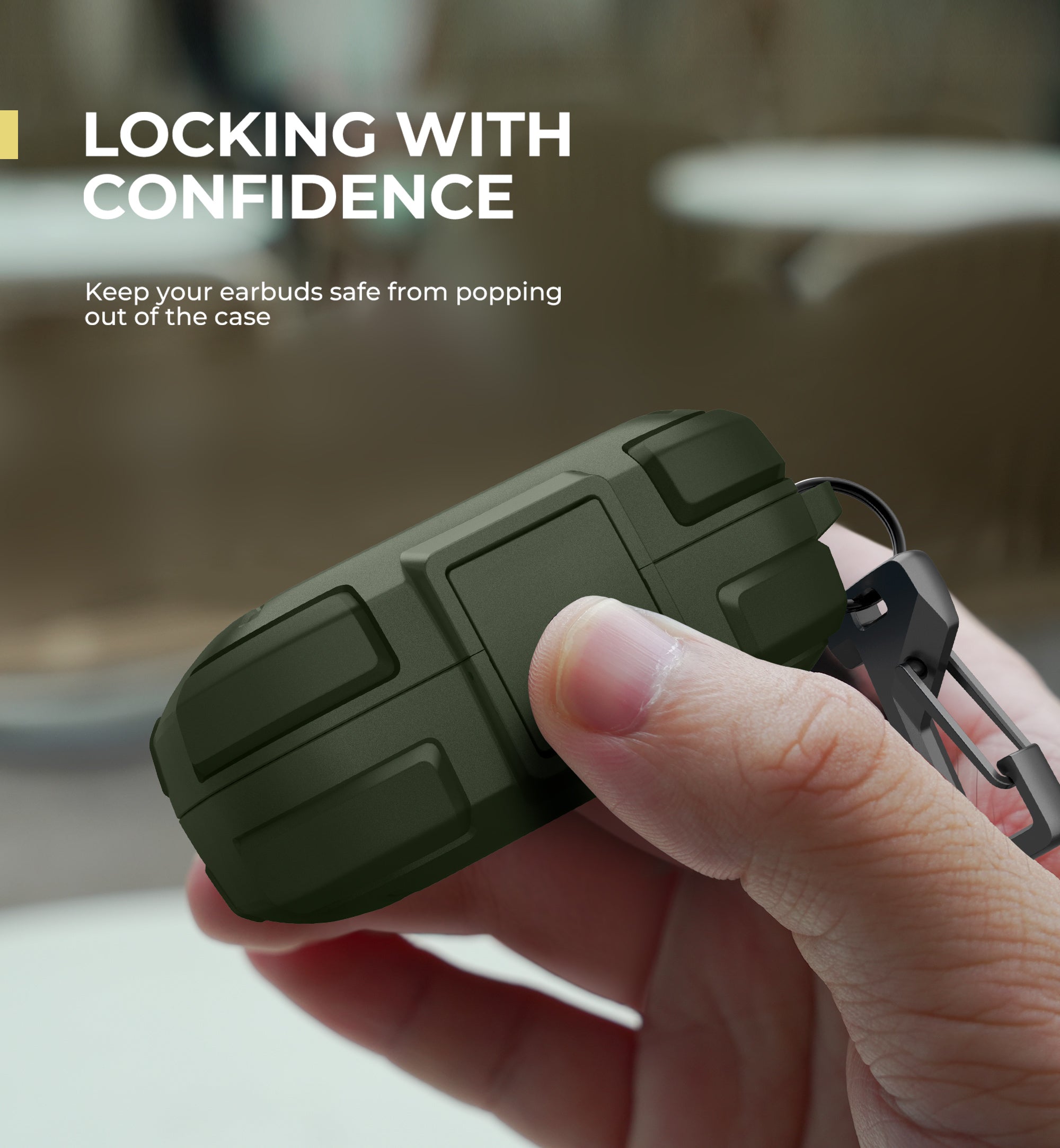 Dexnor Case for SHOKZ OpenFit Air with Drop-Proof Lock hockproof Rugged Bumper Cases Protective Cover with Carabiner Keyring leaner Kit