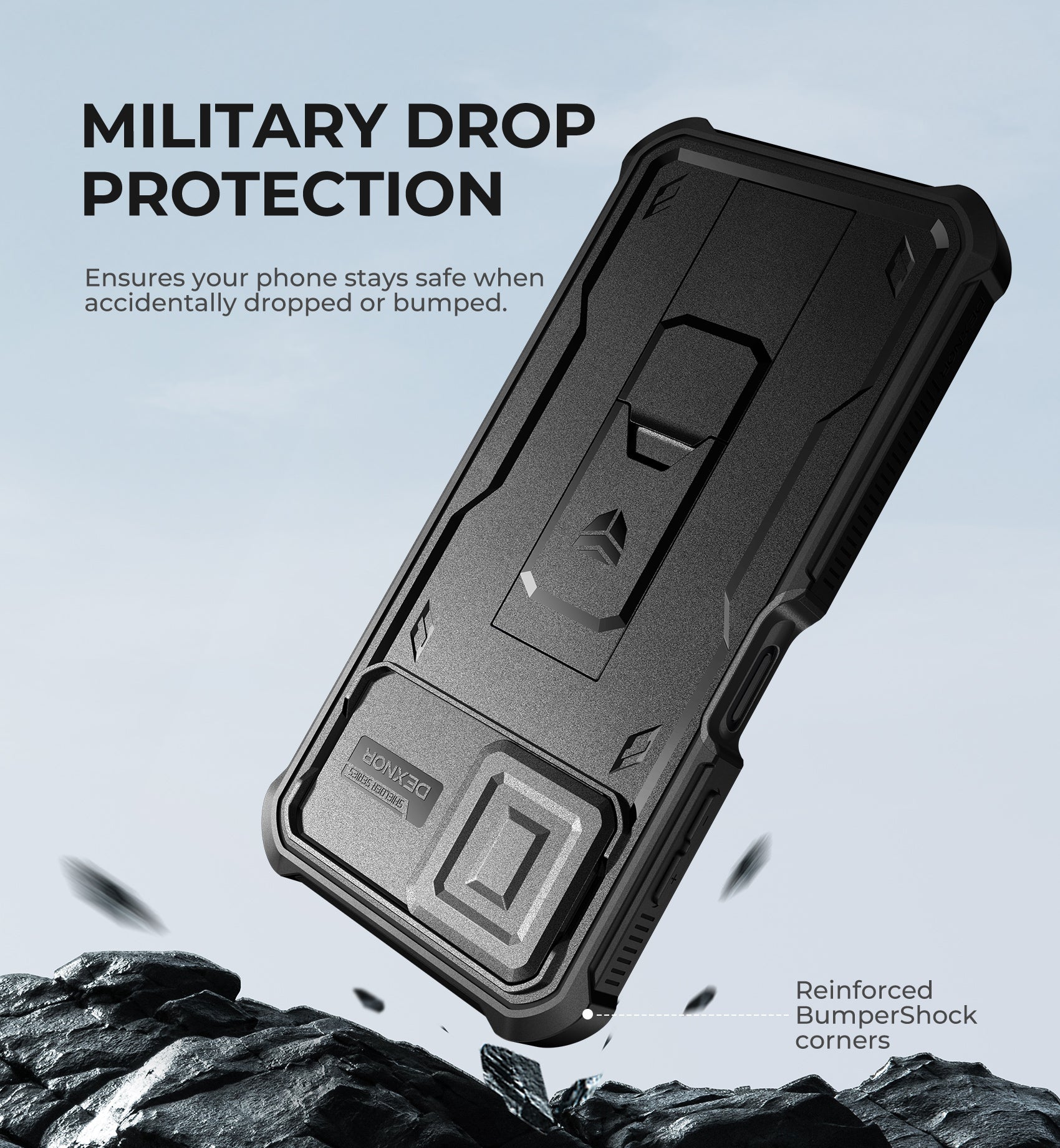 Dexnor Case for Samsung Galaxy A06 2 Front Frame Built-in Magnetic Slide Camera Cover Kickstand Heavy Duty Protection Shockproof with Screen Protector