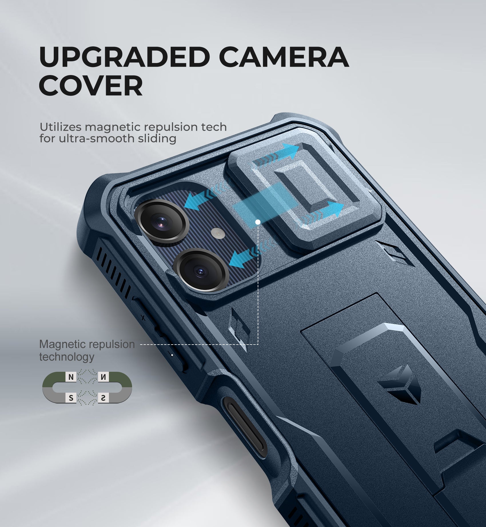 Dexnor Case for Samsung Galaxy A06 2 Front Frame Built-in Magnetic Slide Camera Cover Kickstand Heavy Duty Protection Shockproof with Screen Protector