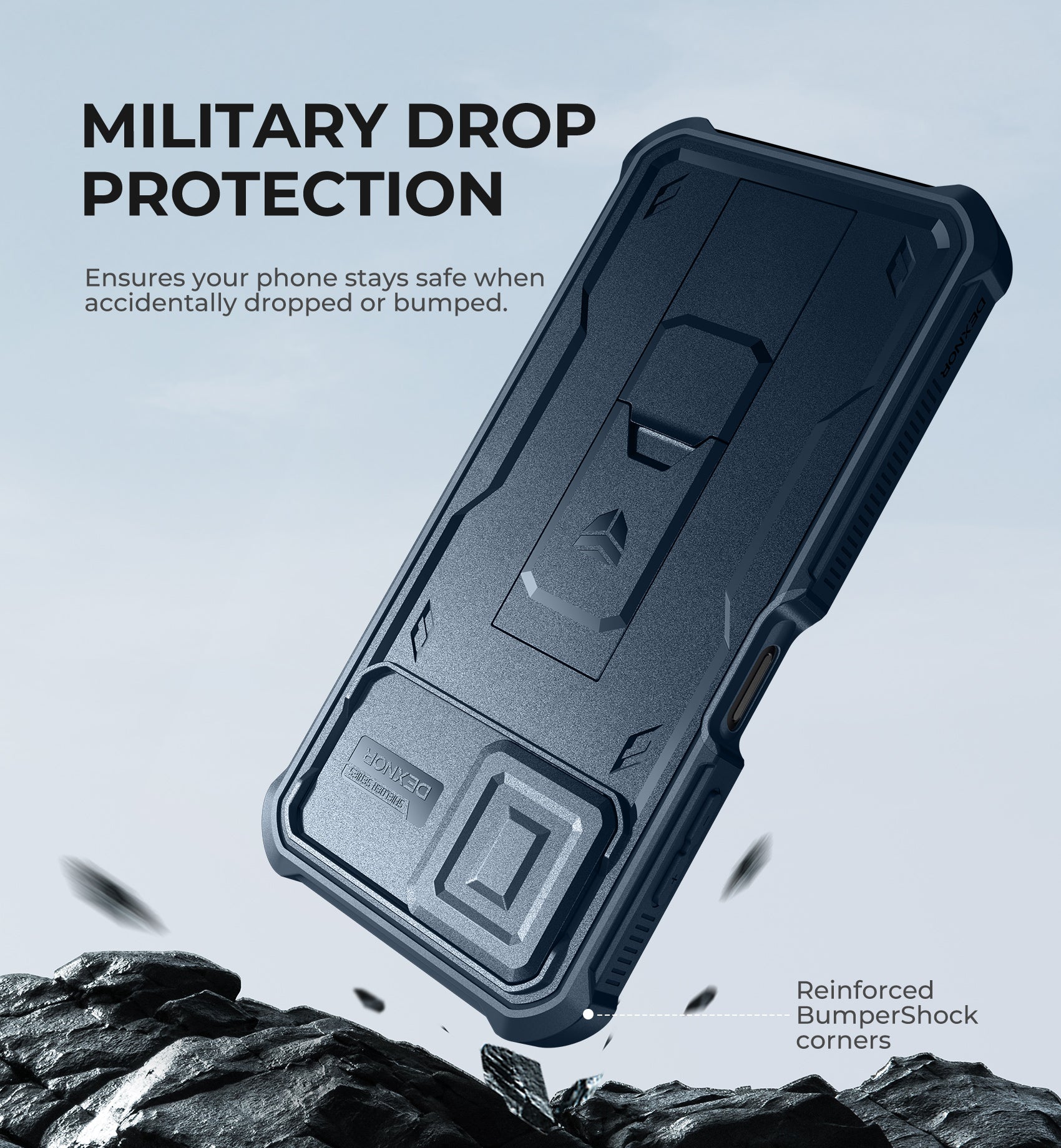 Dexnor Case for Samsung Galaxy A06 2 Front Frame Built-in Magnetic Slide Camera Cover Kickstand Heavy Duty Protection Shockproof with Screen Protector
