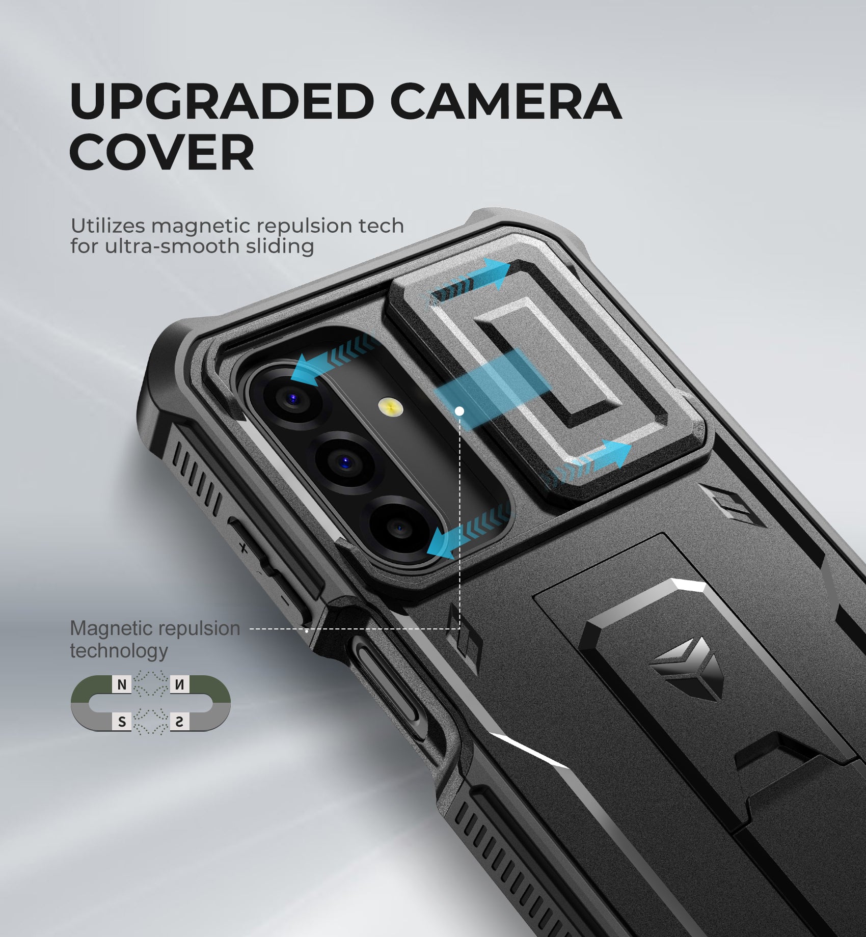 Dexnor Case for Samsung Galaxy A17 5G 2 Front Frame Bulit-in Magnetic Slide Camera Cover Kickstand Heavy Duty Protection Shockproof Samsung with Screen Protector 6.7 Inch