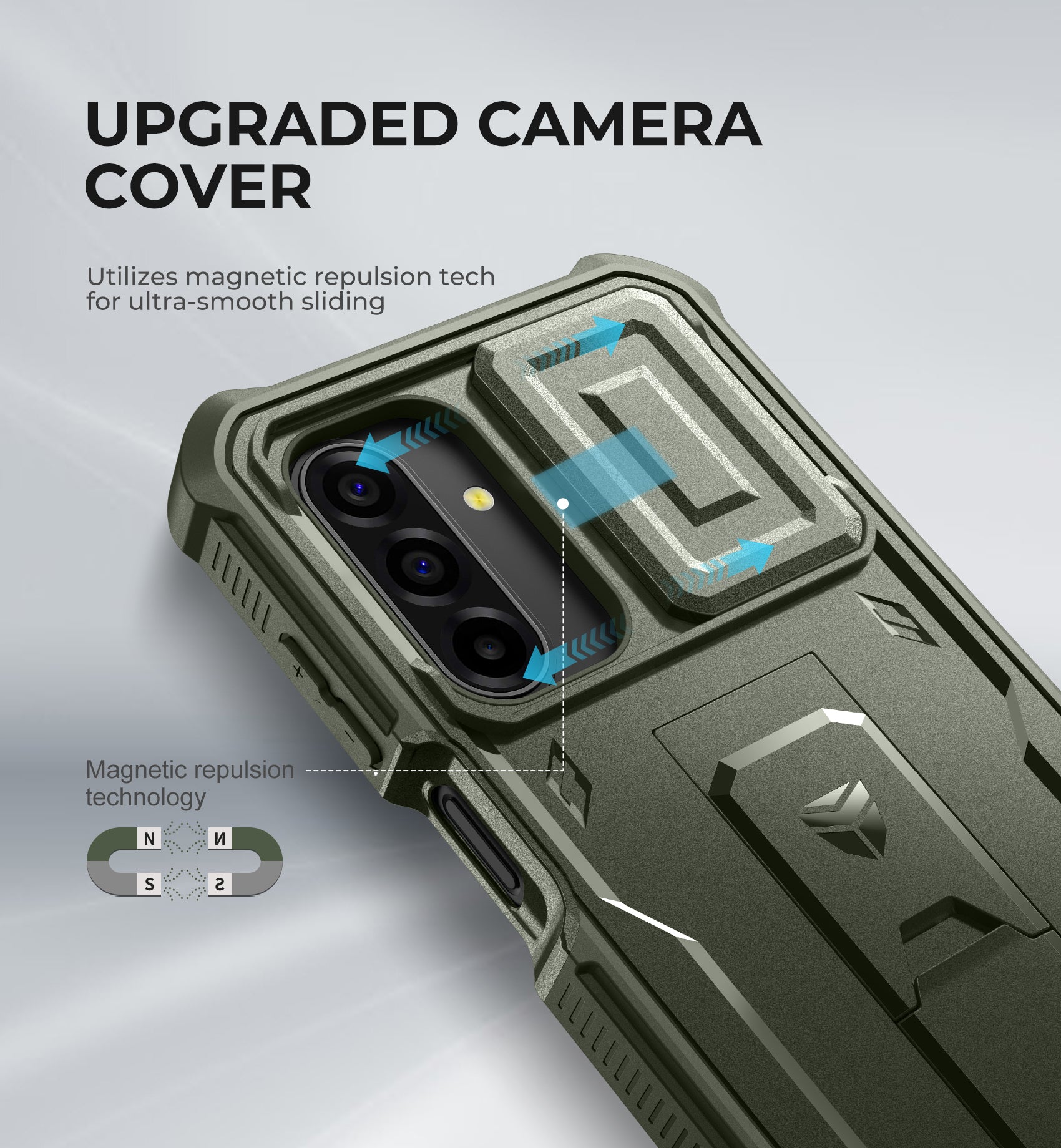 Dexnor Case for Samsung Galaxy A17 5G 2 Front Frame Bulit-in Magnetic Slide Camera Cover Kickstand Heavy Duty Protection Shockproof Samsung with Screen Protector 6.7 Inch