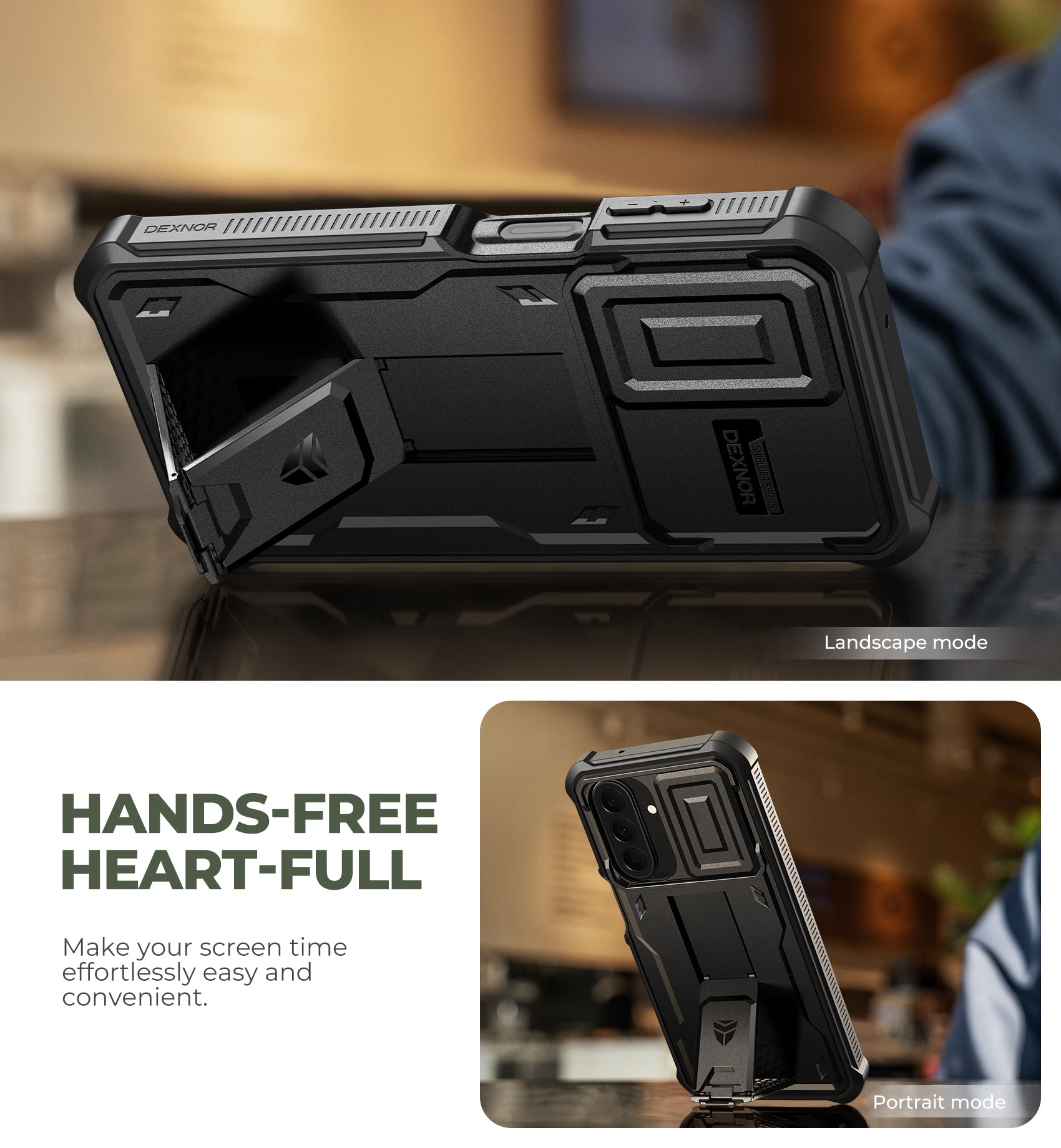 Dexnor Case for Samsung Galaxy A27 5G 2 Front Frame Built-in Magnetic Slide Camera Cover Kickstand Heavy Duty Protection Shockproof Cover with Screen Protector 6.7 inch