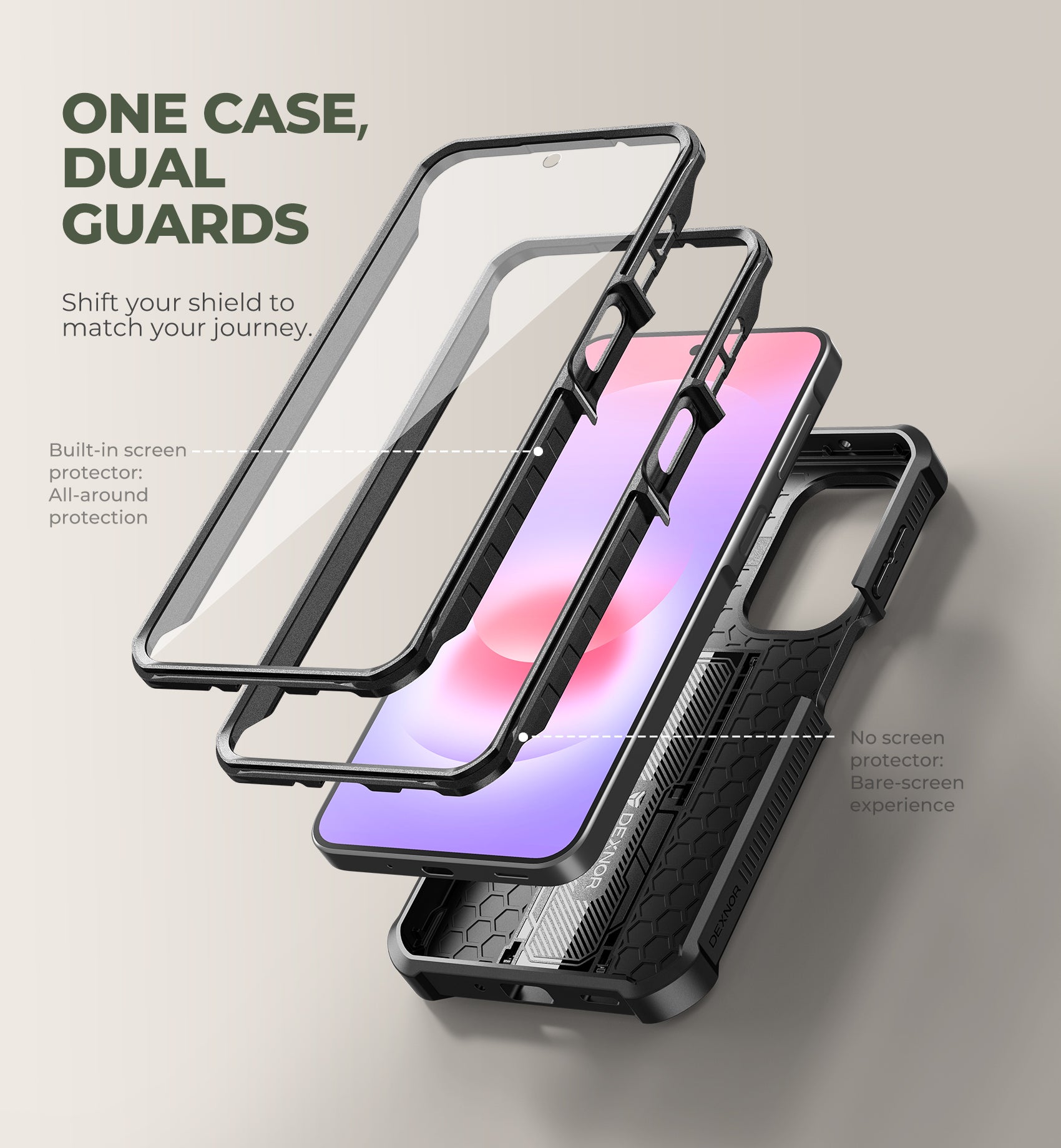 Dexnor Case for Samsung Galaxy A27 5G 2 Front Frame Built-in Magnetic Slide Camera Cover Kickstand Heavy Duty Protection Shockproof Cover with Screen Protector 6.7 inch