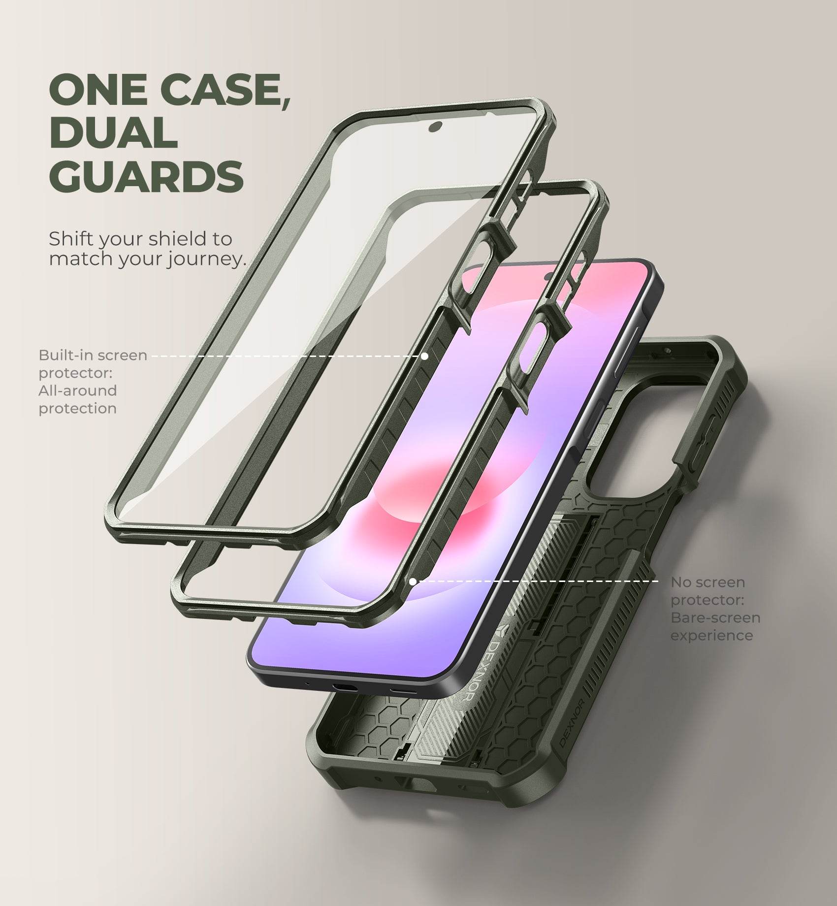 Dexnor Case for Samsung Galaxy A27 5G 2 Front Frame Built-in Magnetic Slide Camera Cover Kickstand Heavy Duty Protection Shockproof Cover with Screen Protector 6.7 inch