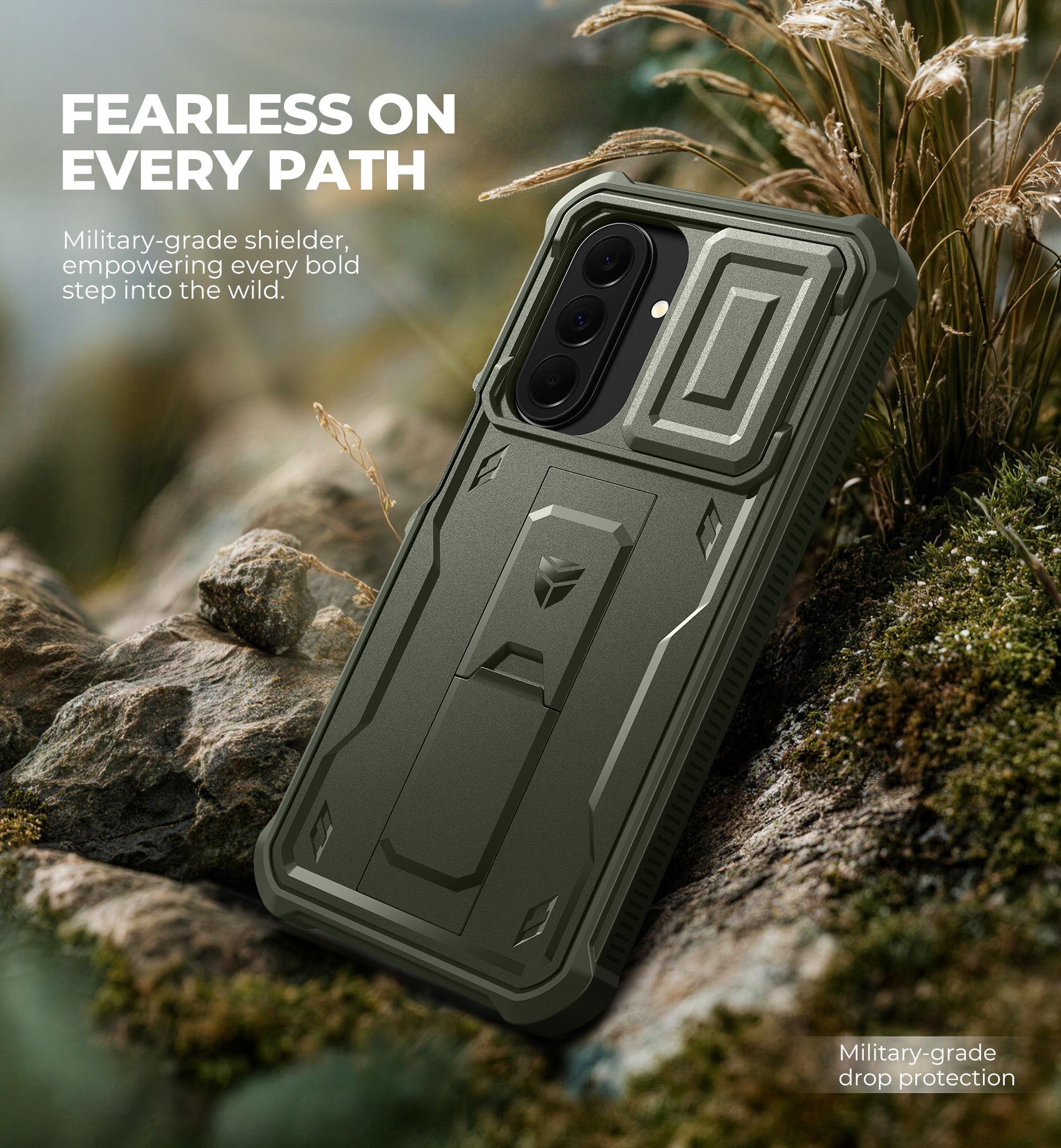 Dexnor Case for Samsung Galaxy A27 5G 2 Front Frame Built-in Magnetic Slide Camera Cover Kickstand Heavy Duty Protection Shockproof Cover with Screen Protector 6.7 inch