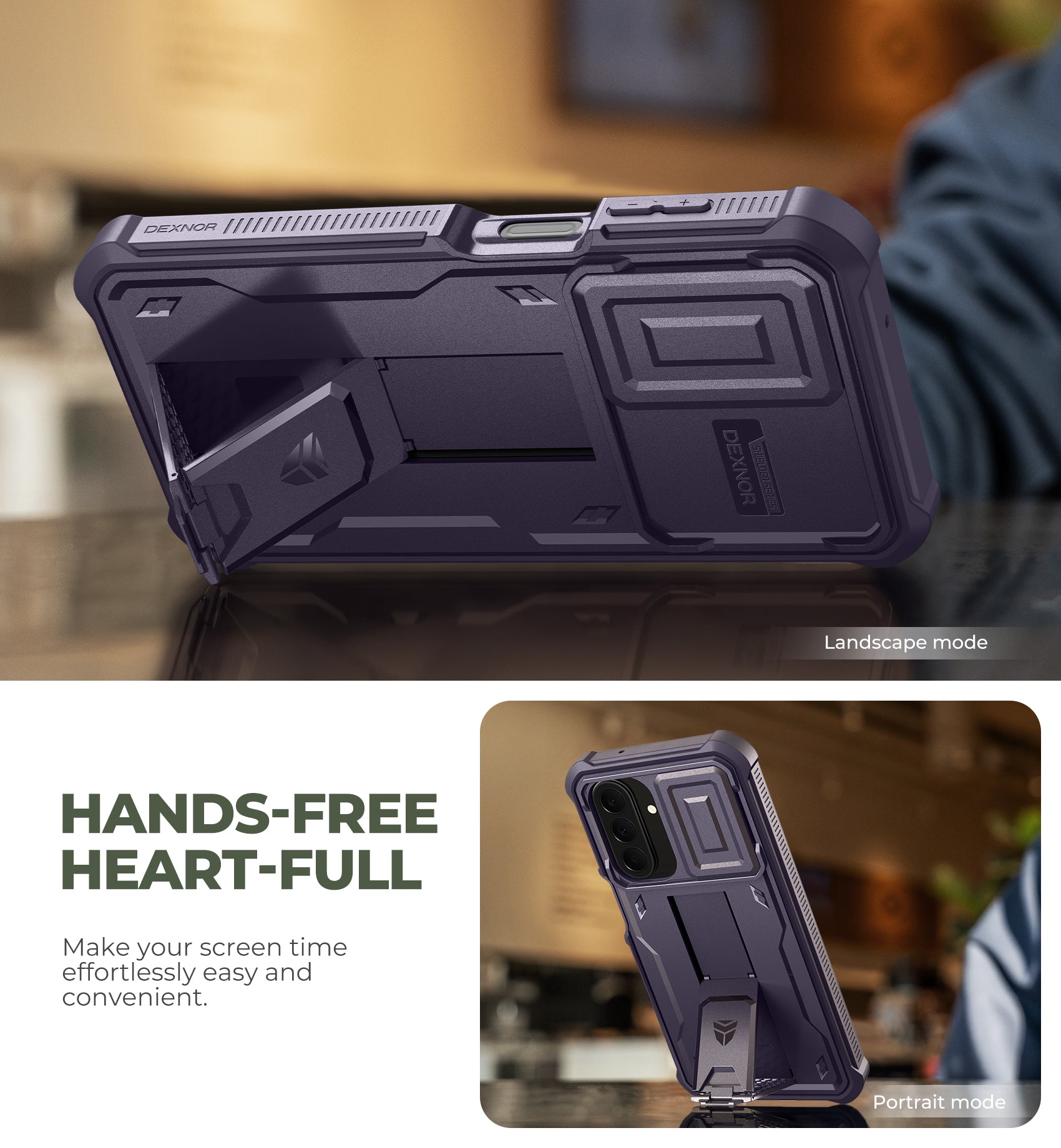 Dexnor Case for Samsung Galaxy A27 5G 2 Front Frame Built-in Magnetic Slide Camera Cover Kickstand Heavy Duty Protection Shockproof Cover with Screen Protector 6.7 inch