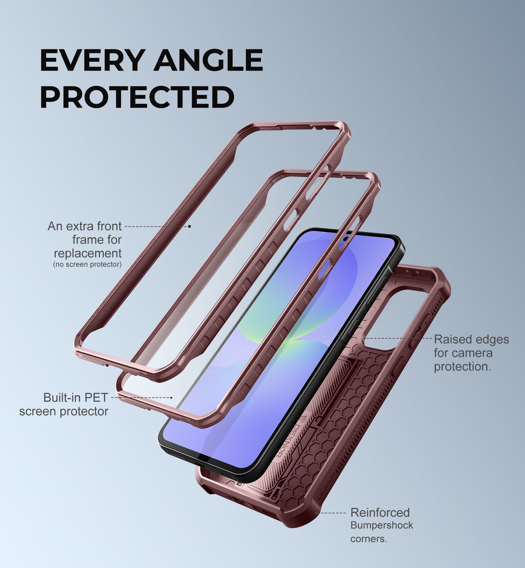 Dexnor Full Body Case for Samsung Galaxy A36 5G With Screen Protector And Slide Camera Bumper Kickstand Heavy-duty Shockproof Cover.
