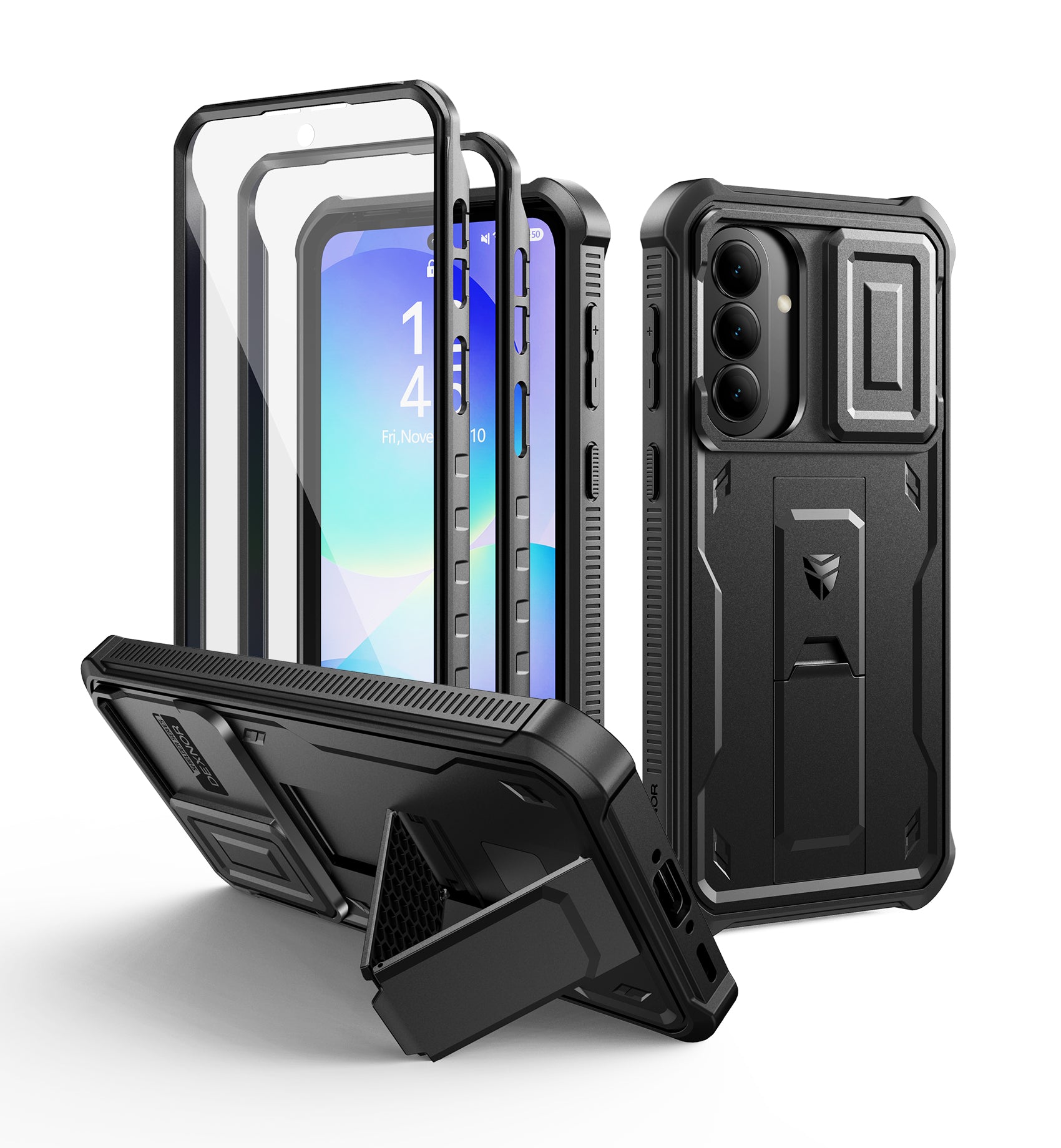 Dexnor Case for Samsung Galaxy A37 5G 2 Front Frame Built-in Magnetic Slide Camera Cover Kickstand Heavy Duty with Screen Protector 6.7 inch
