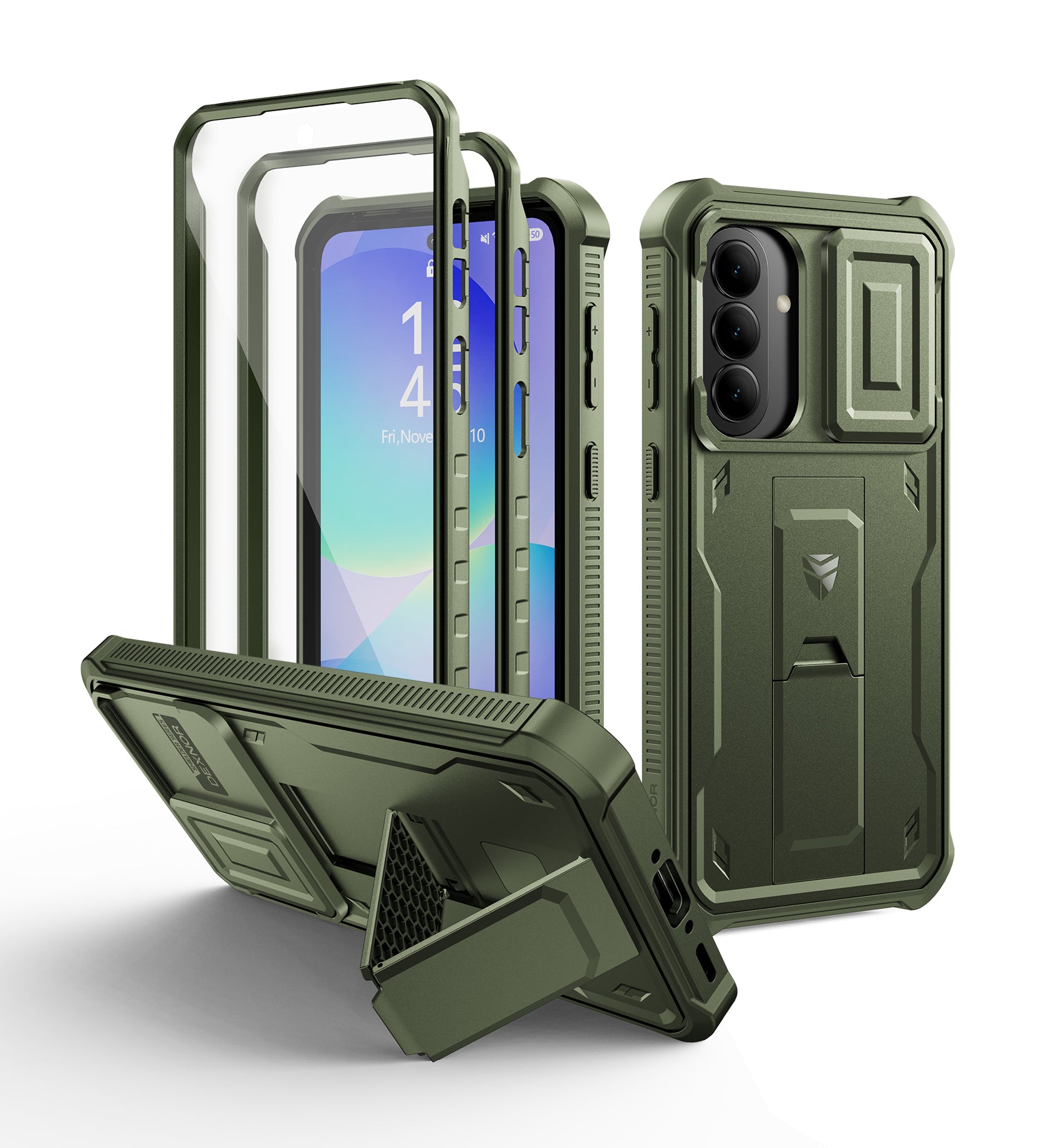 Dexnor Case for Samsung Galaxy A37 5G 2 Front Frame Built-in Magnetic Slide Camera Cover Kickstand Heavy Duty with Screen Protector 6.7 inch