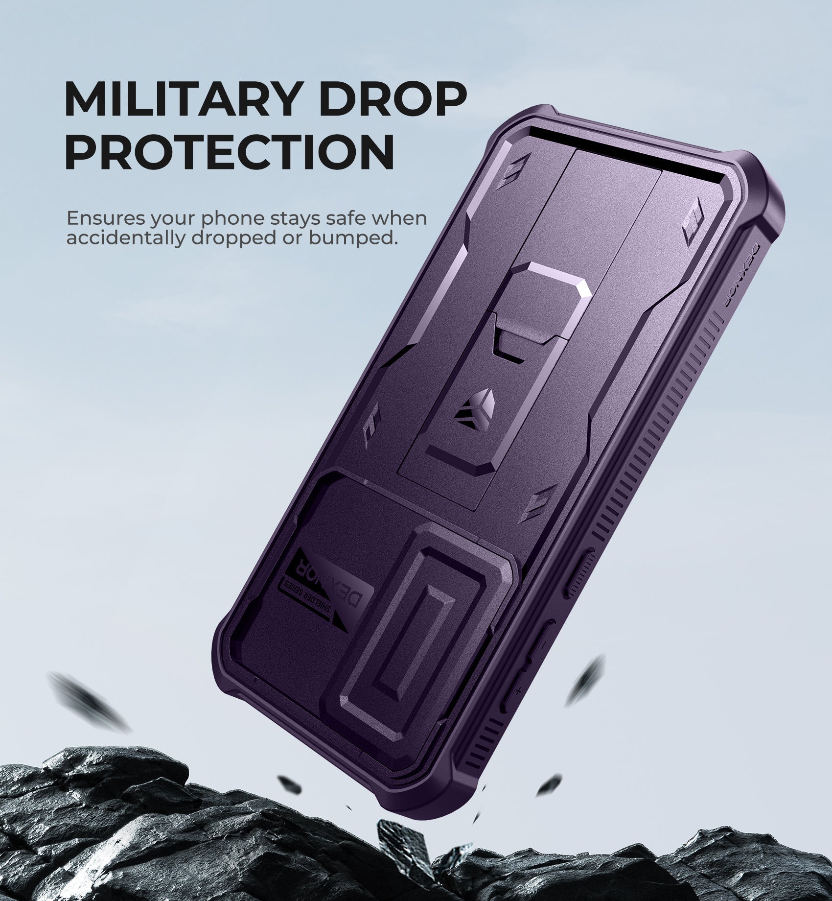 Dexnor Case for Samsung Galaxy A55 5G With Screen Protector Full Body Bumper Kickstand Heavy-duty Shockproof Rugged Cover.