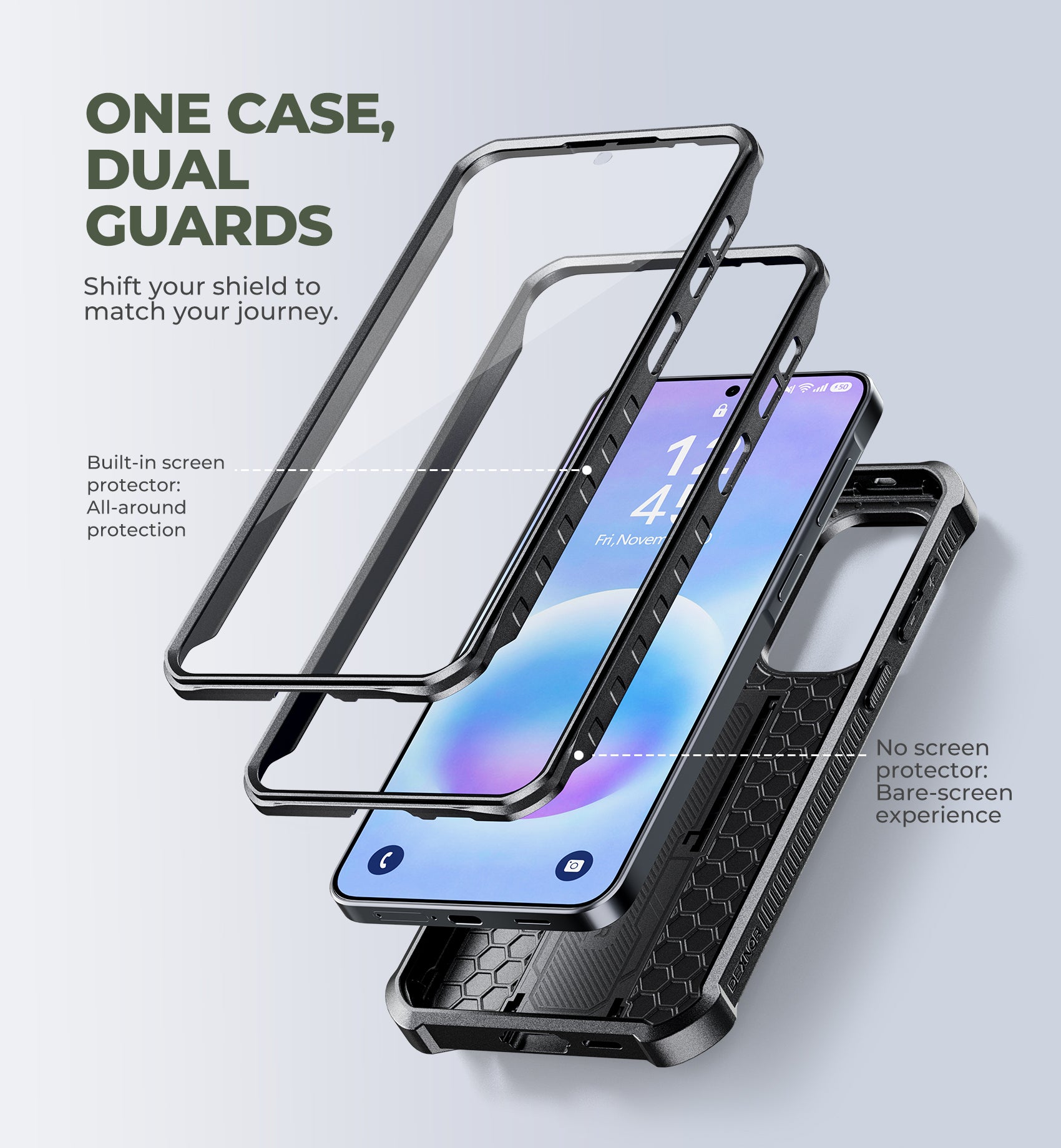 Dexnor Case for Samsung Galaxy A57 5G 2 Front Frame Built-in Magnetic Slide Camera Cover Kickstand Heavy Duty Protection Shockproof Phone Cover with Screen Protector 6.7 inch