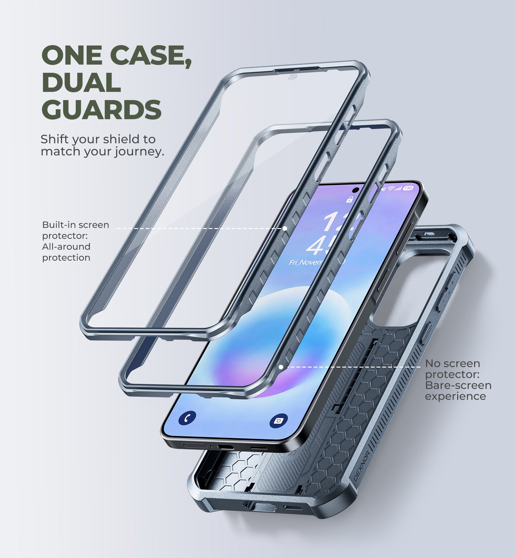 Dexnor Case for Samsung Galaxy A57 5G 2 Front Frame Built-in Magnetic Slide Camera Cover Kickstand Heavy Duty Protection Shockproof Phone Cover with Screen Protector 6.7 inch