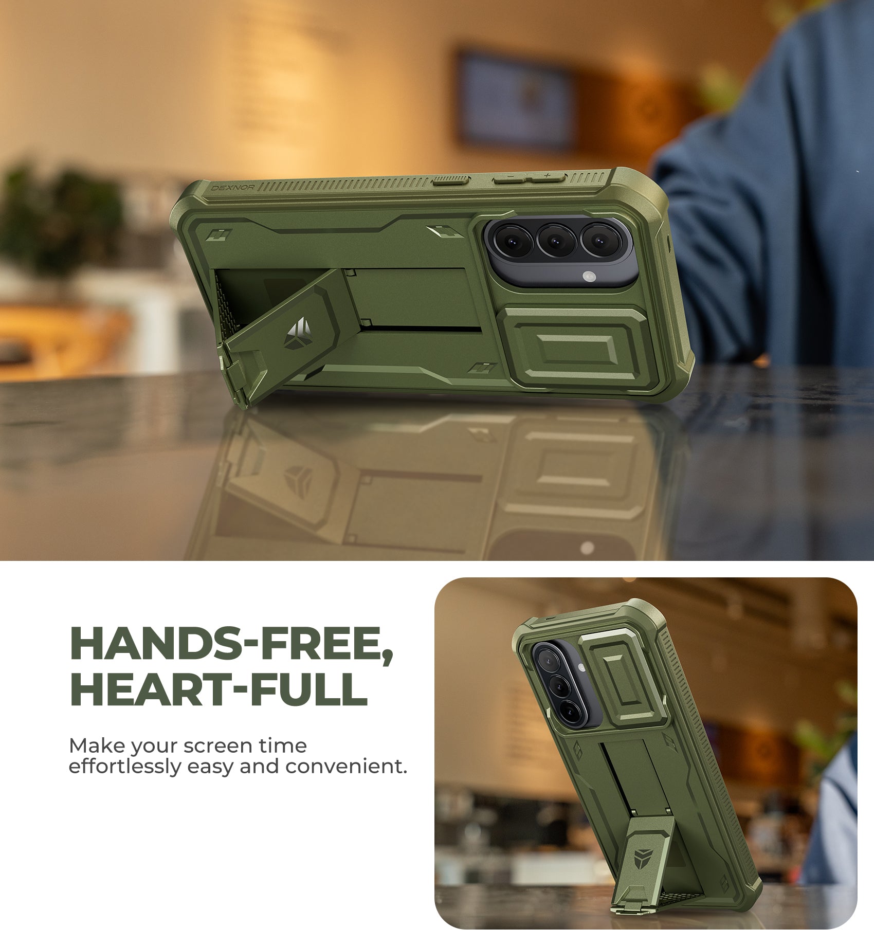 Dexnor Case for Samsung Galaxy A57 5G 2 Front Frame Built-in Magnetic Slide Camera Cover Kickstand Heavy Duty Protection Shockproof Phone Cover with Screen Protector 6.7 inch